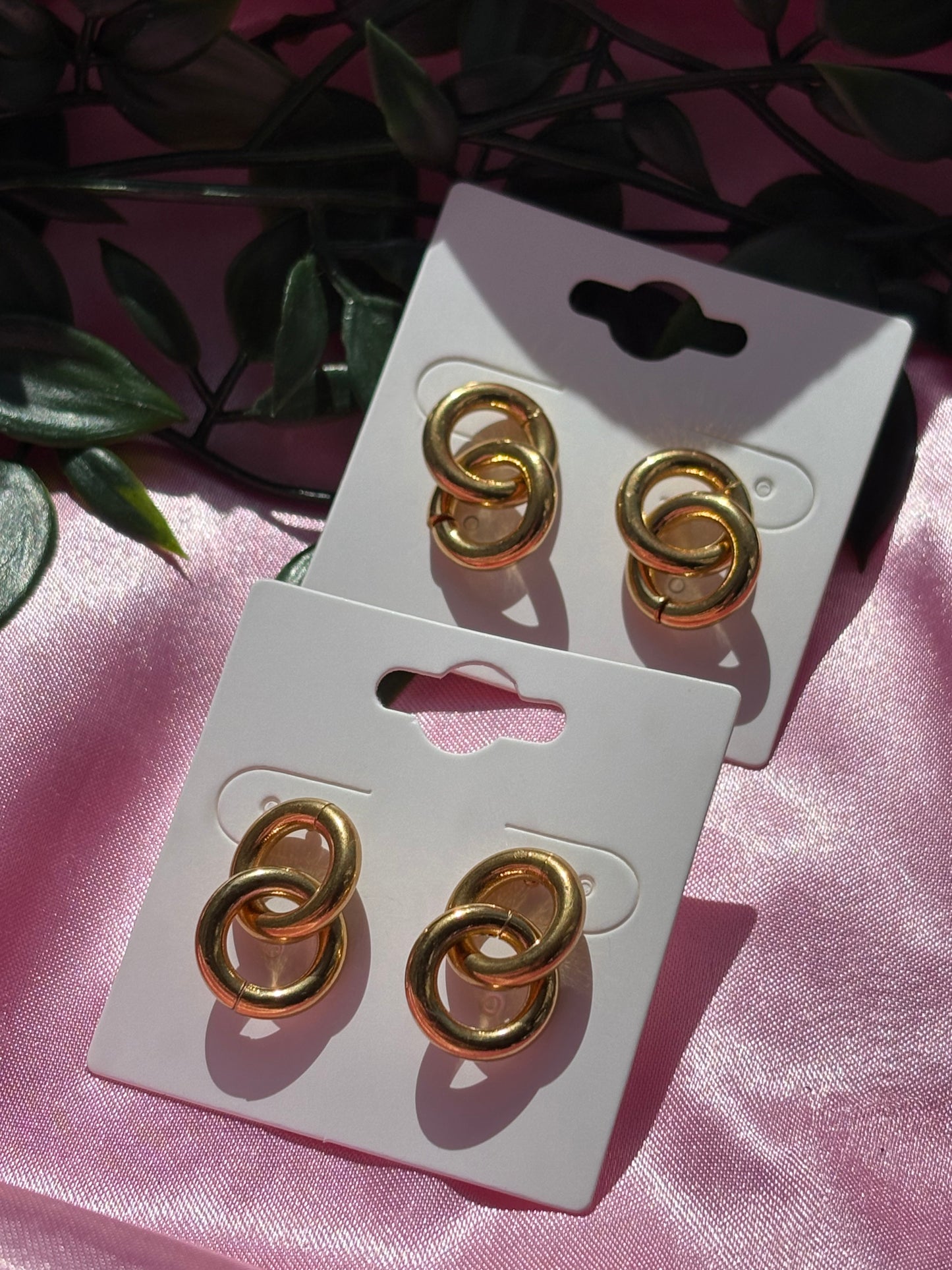 Classic double ring Stud earrings/ Stainless steel / water resistant/ tarnish resistant