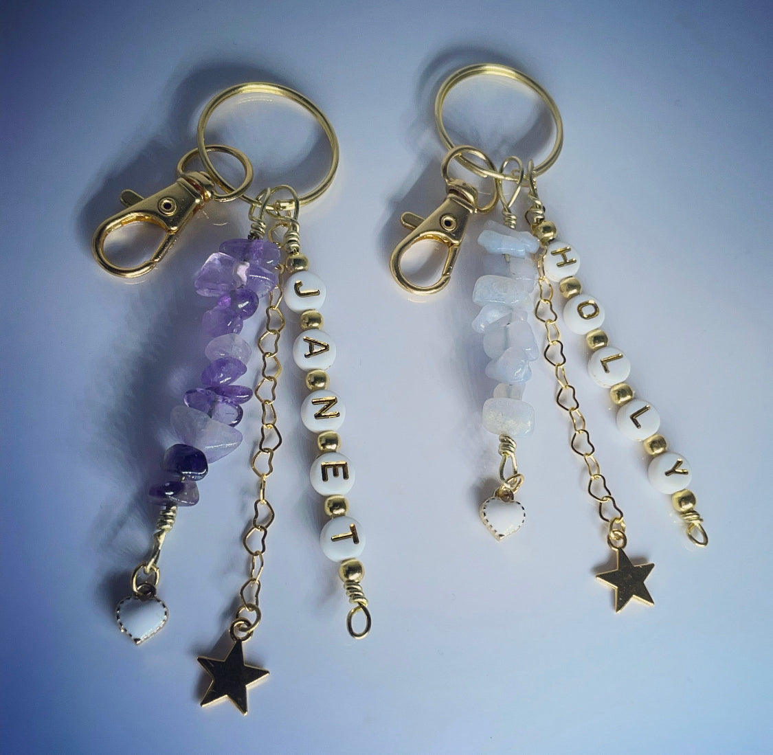Personalised crystal keychain/ bag accessory