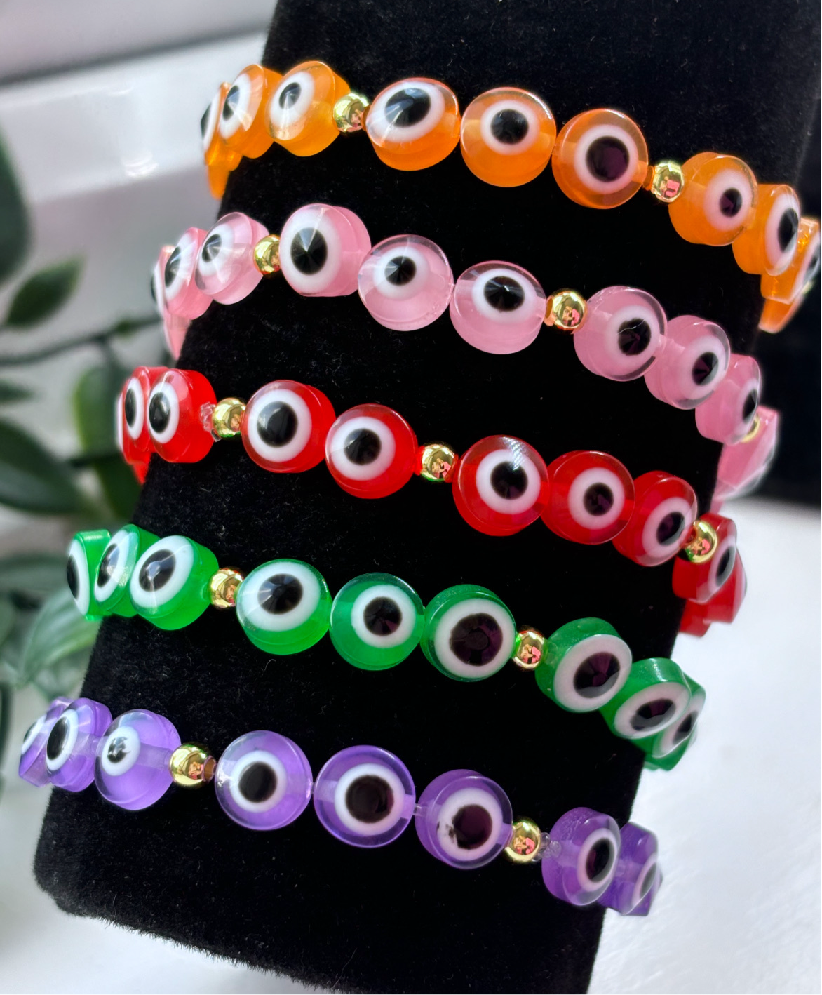 Evil eye coloured bracelets for luck and protection
