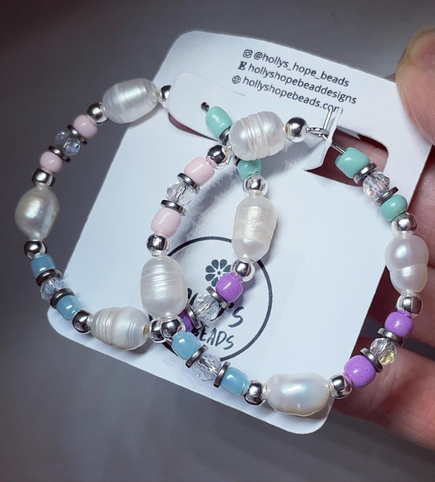Large hoop earrings | beaded hoops | xl hoops pastel hoops