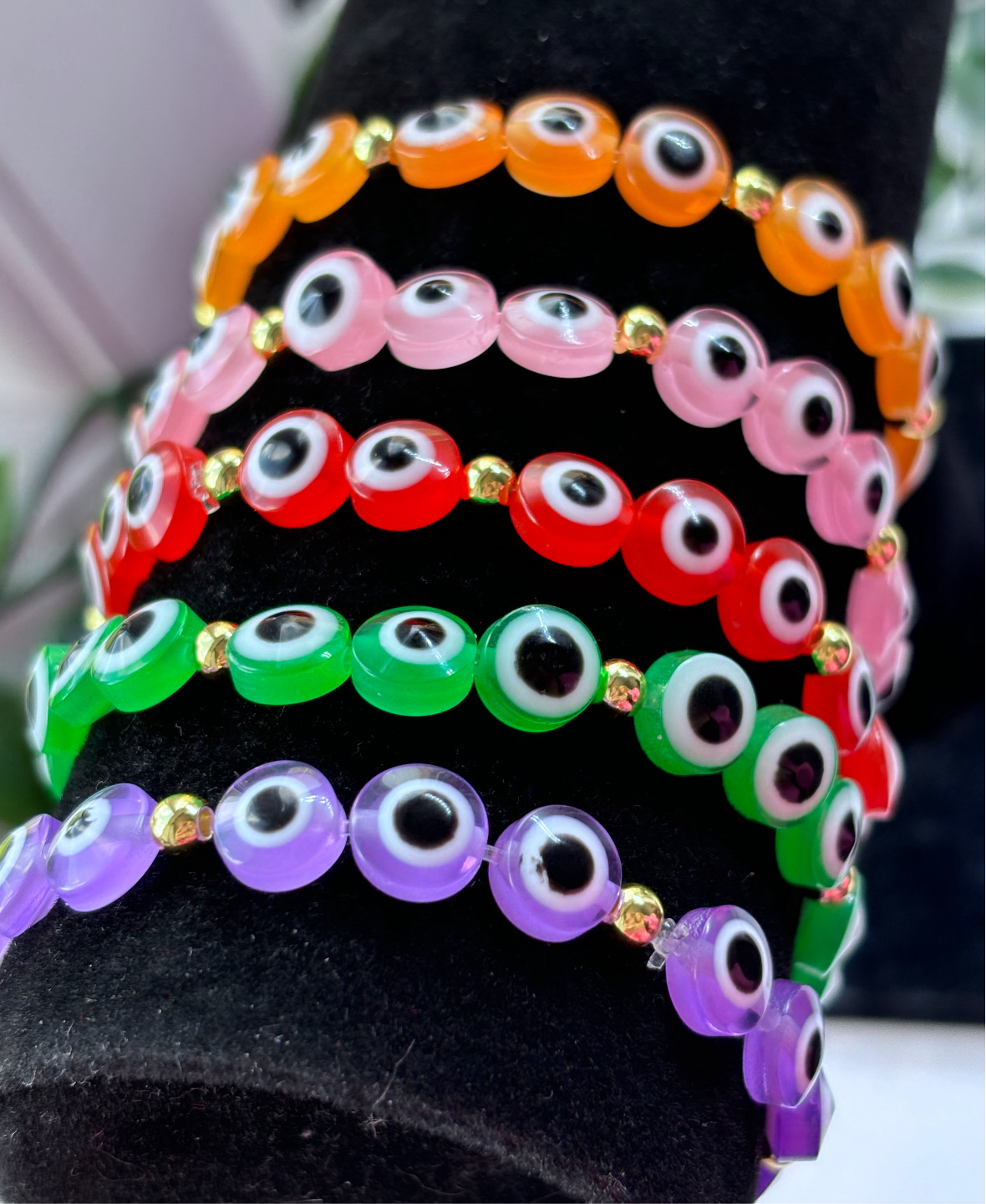 Evil eye coloured bracelets for luck and protection
