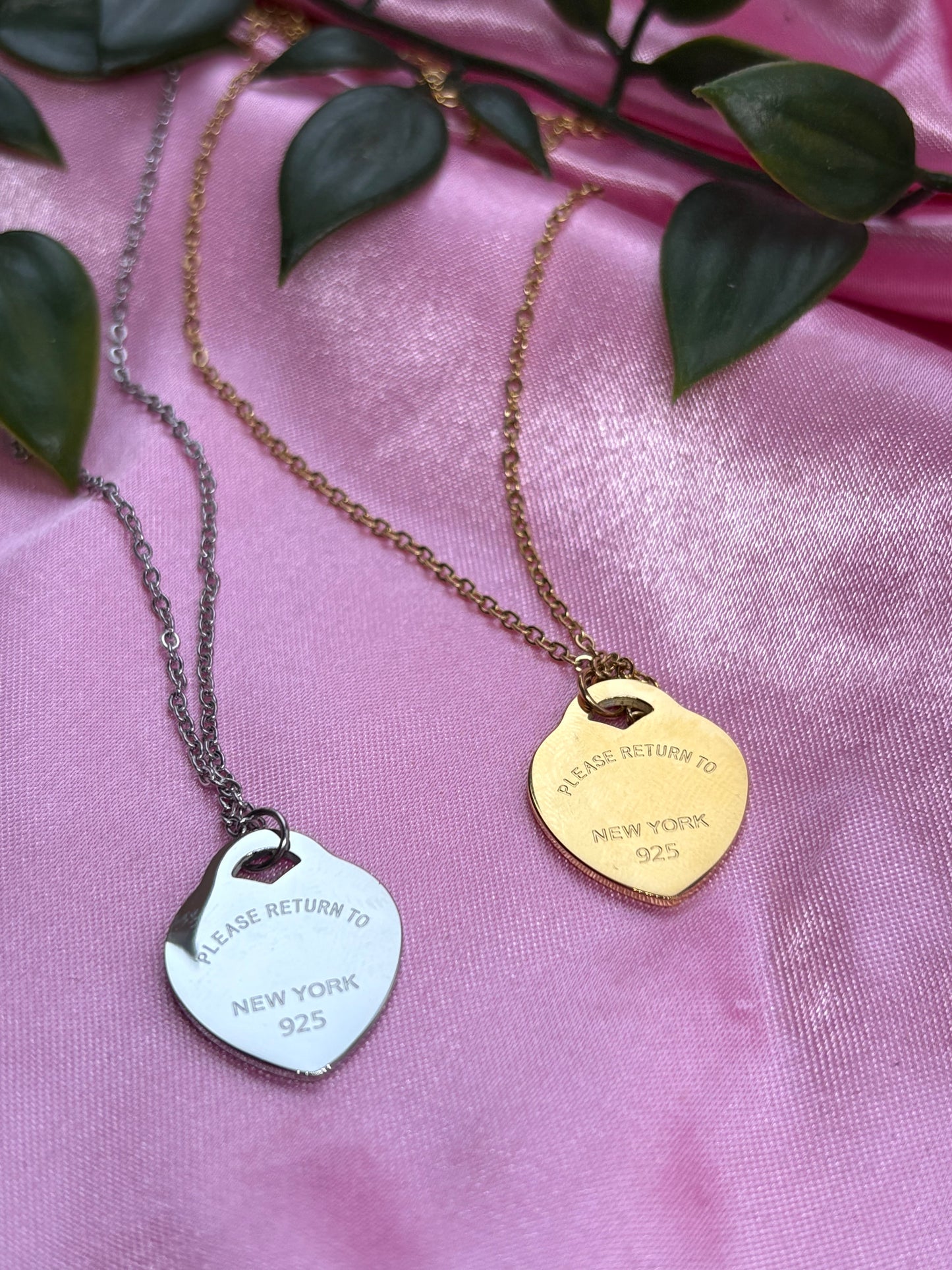 Heart pendant necklaces / silver and gold / stainless steel / tarnish resistant/ water resistant