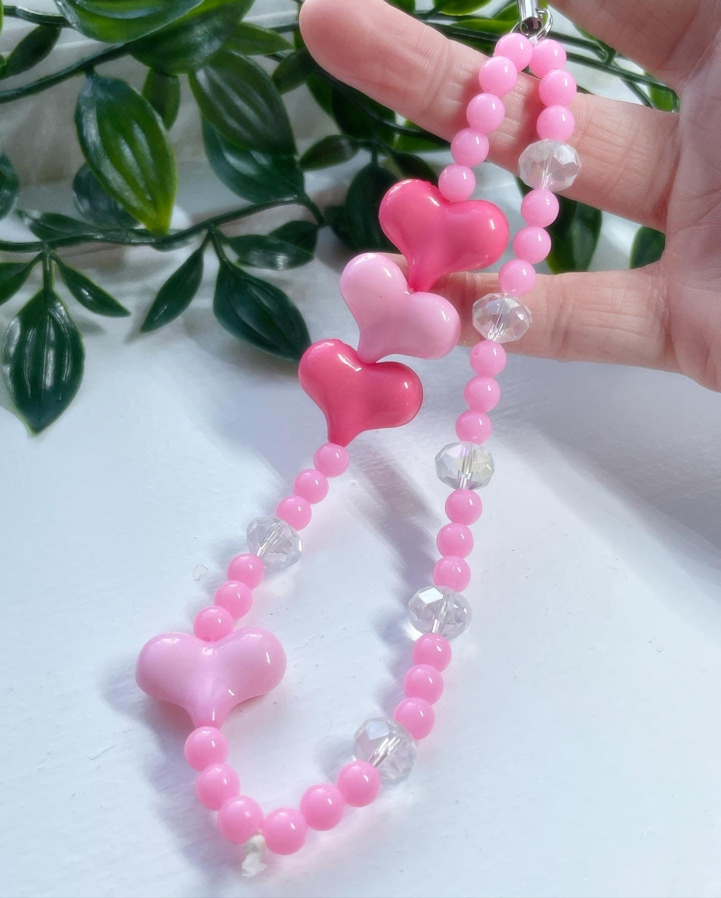 Puffy pink heart phone strap | mobile phone strap | phone charms | phone accessories