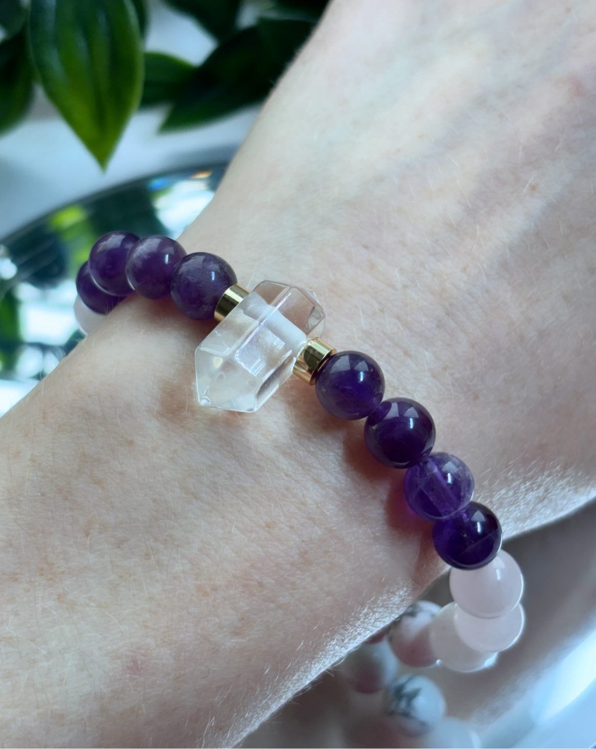 The ultimate crystal healing bracelet | anxiety | self love | calm clear quartz amethyst rose Quartz and howlite