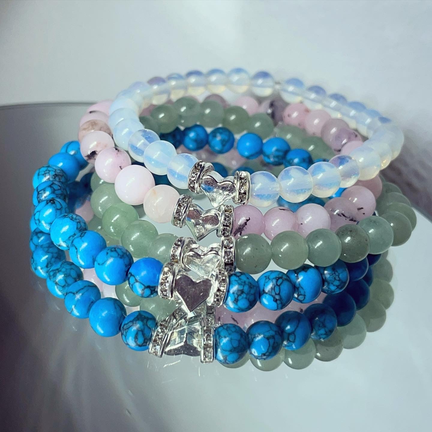 Crystal bead diamanté heart bracelet | gifts for women |crystal bracelets |