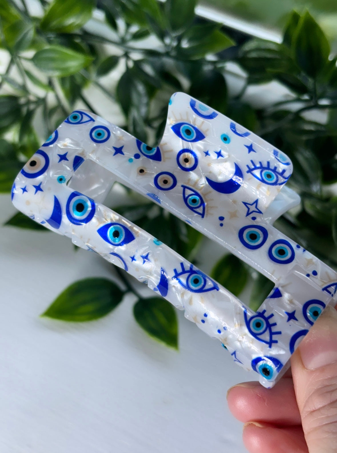 Evil eye hair claw clips