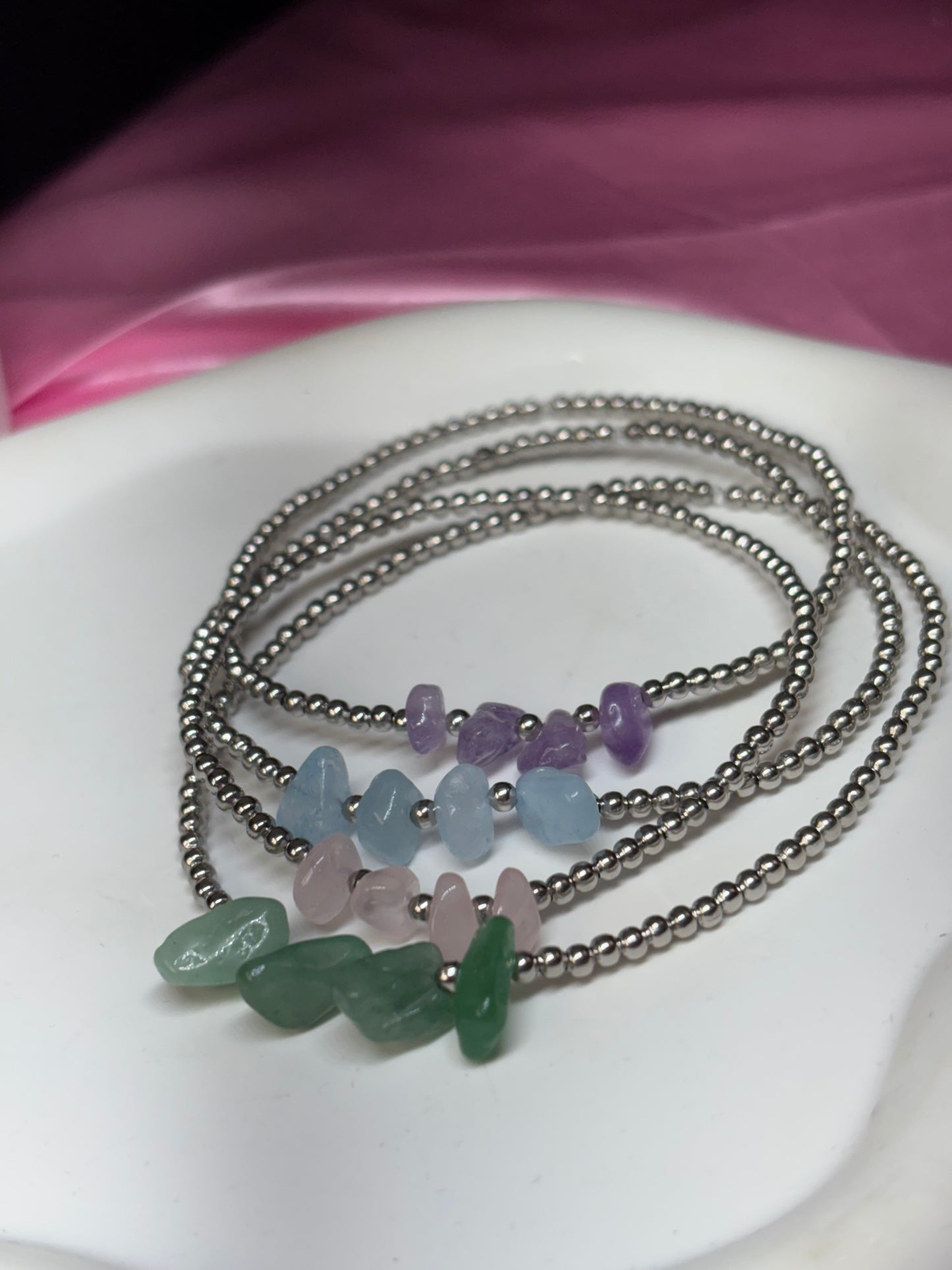 Waterproof Tarnish resistant crystal beaded anklets