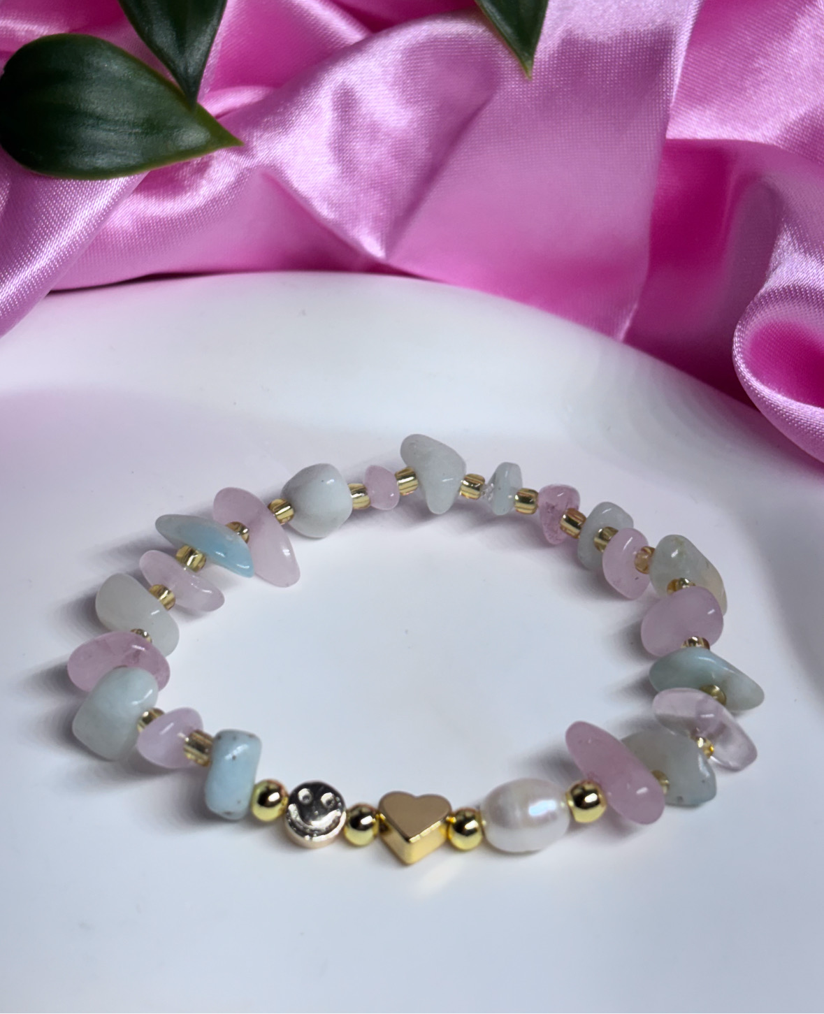 Rose Quartz & Amazonite Crystal Healing Bracelet for Self-Love and Confidence
