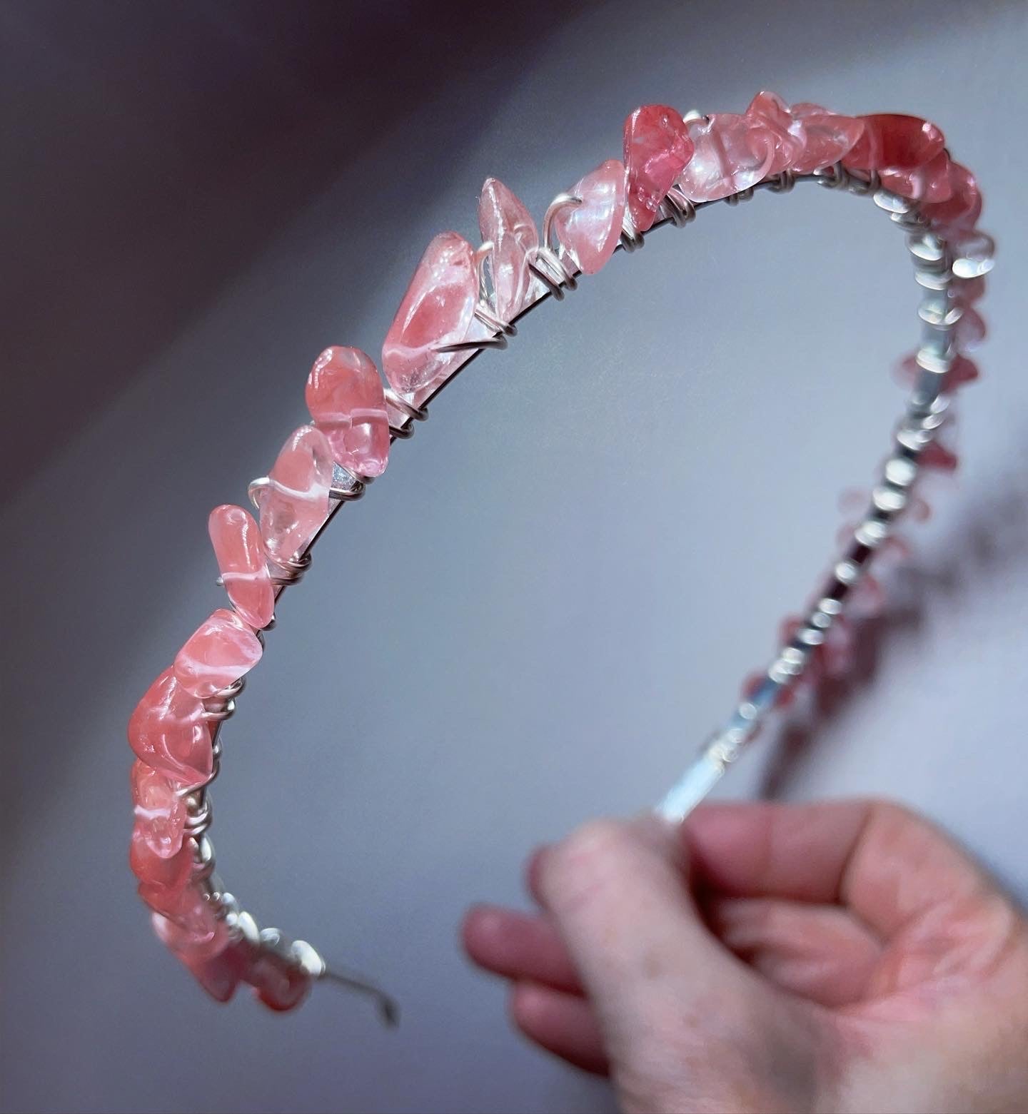 Crystal hair bands in gold or silver band
