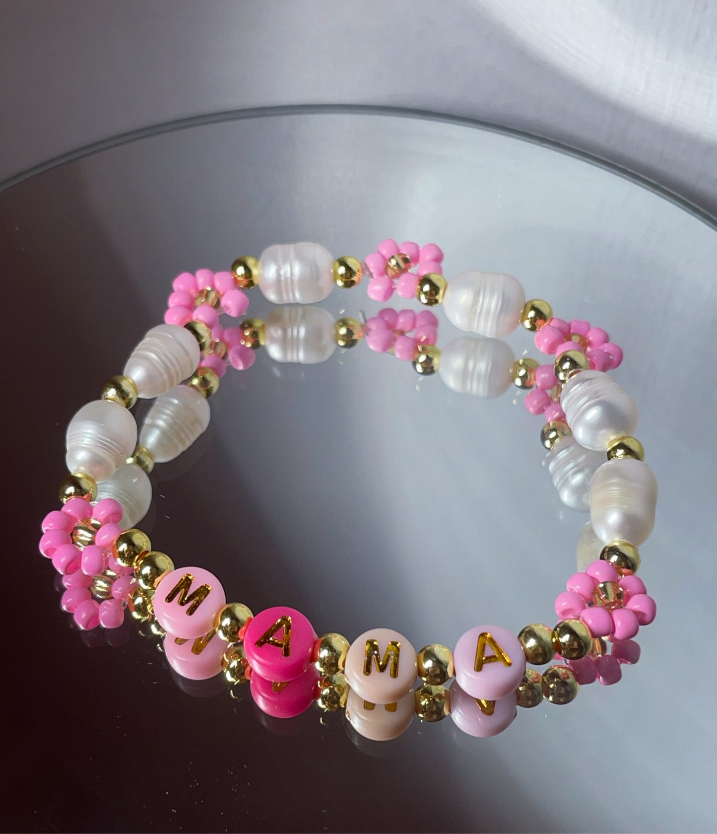 Personalised freshwater Pearl 18k gold plated bracelet