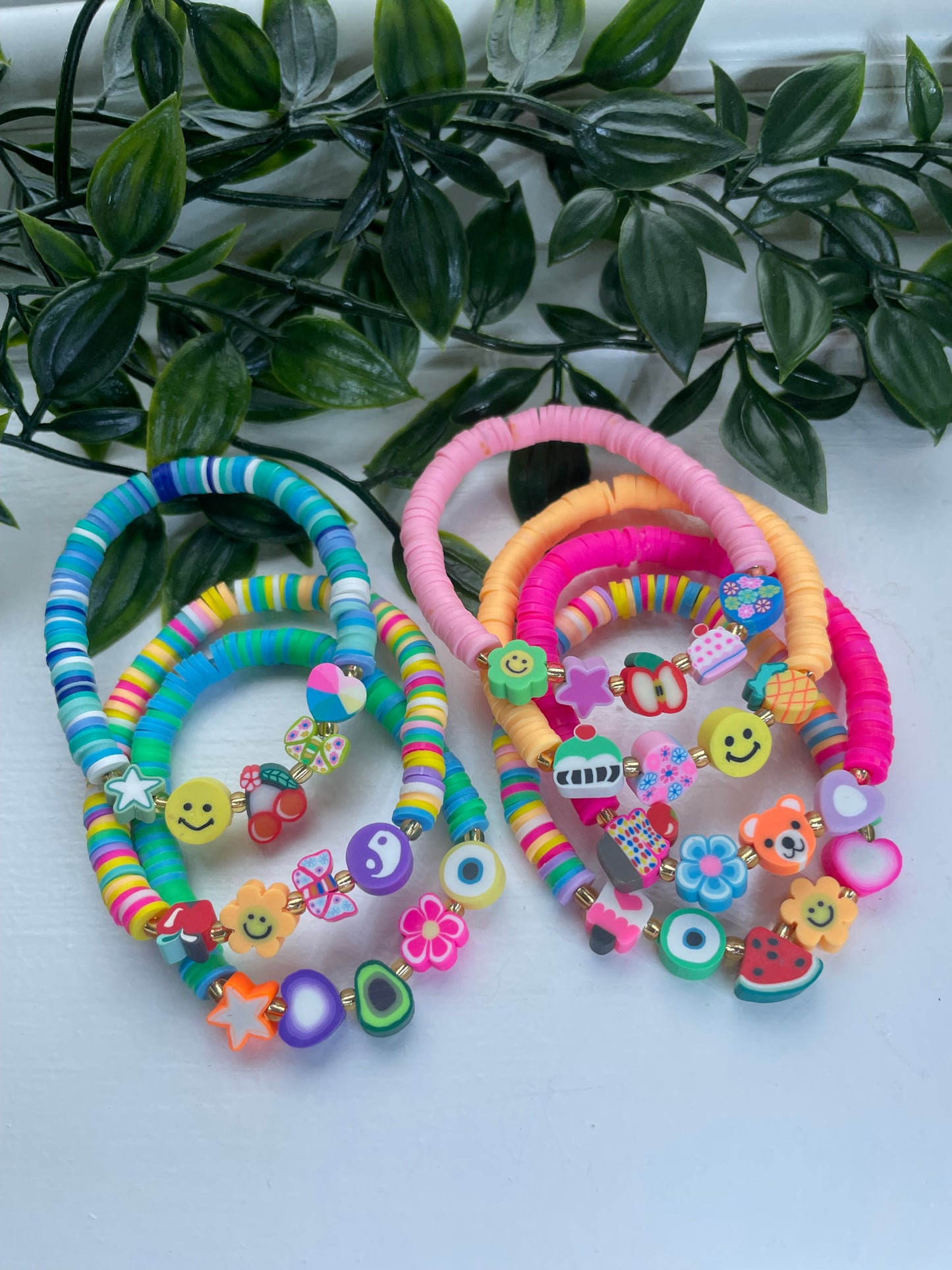 Clay bead bracelets | summer bracelets | heishi clay bracelets | adults / children’s clay bracelets
