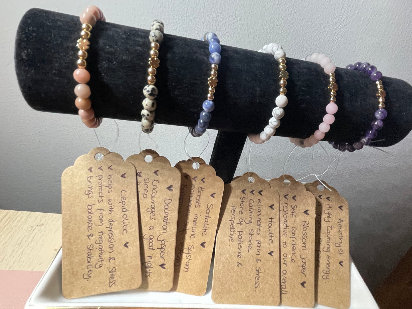 Clover leaf crystal healing bracelets