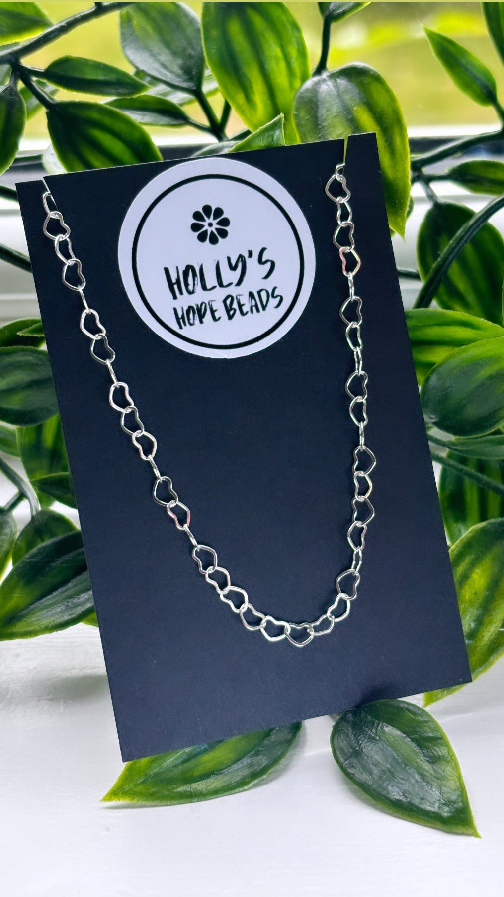 Silver heart chain anklet