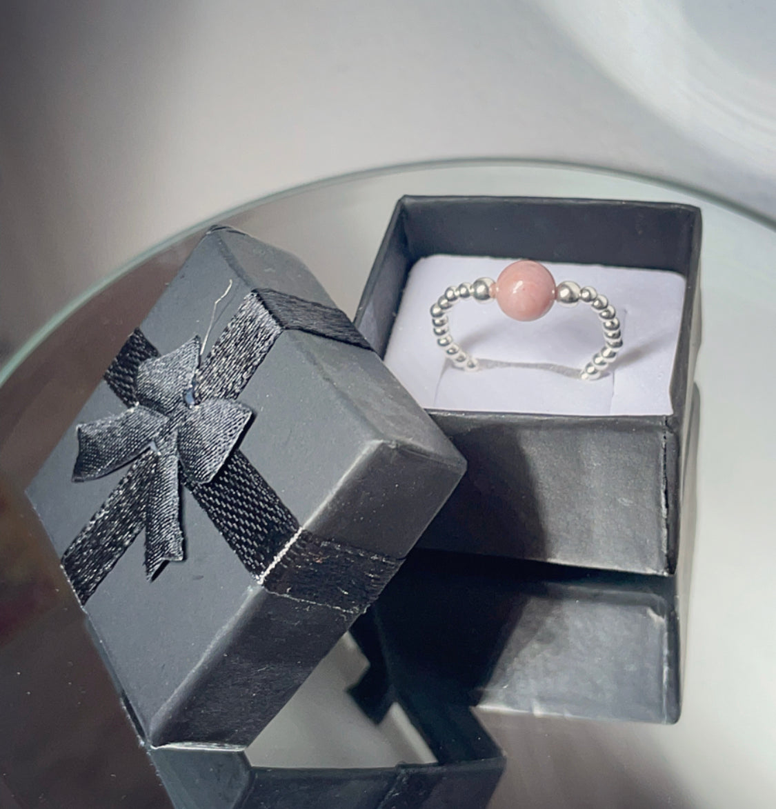 Crystal sterling silver beaded rings | crystal rings | beaded rings | sterling silver jewellery | stretch ring