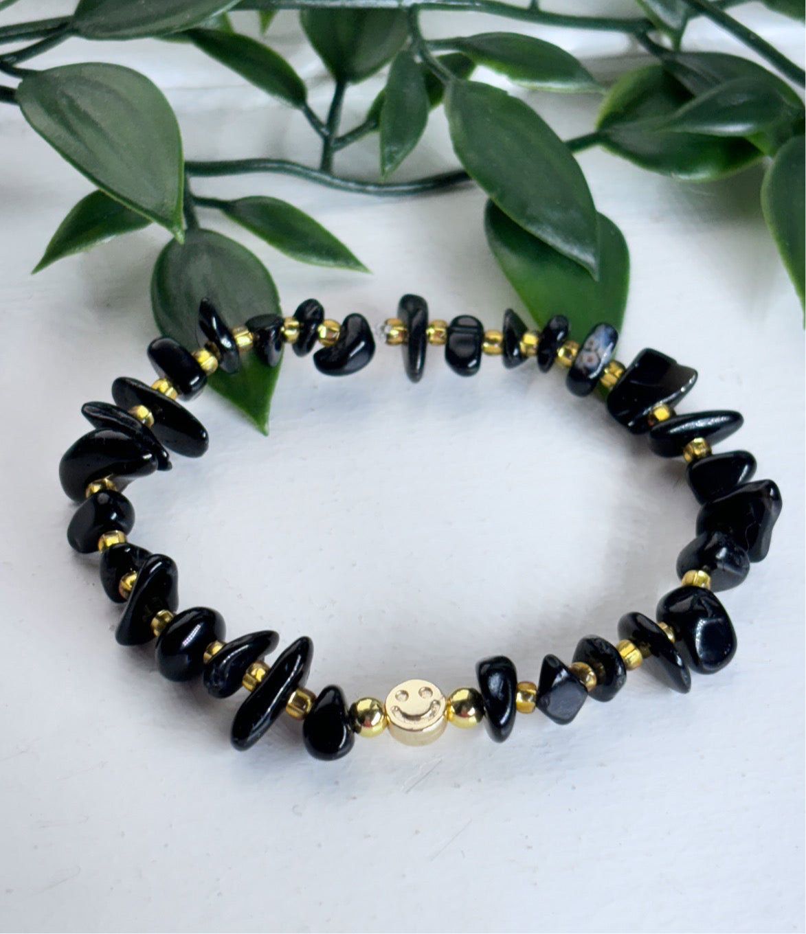 Triple protection - black onyx, black obsidian, tourmaline | protection crystal healing bracelet