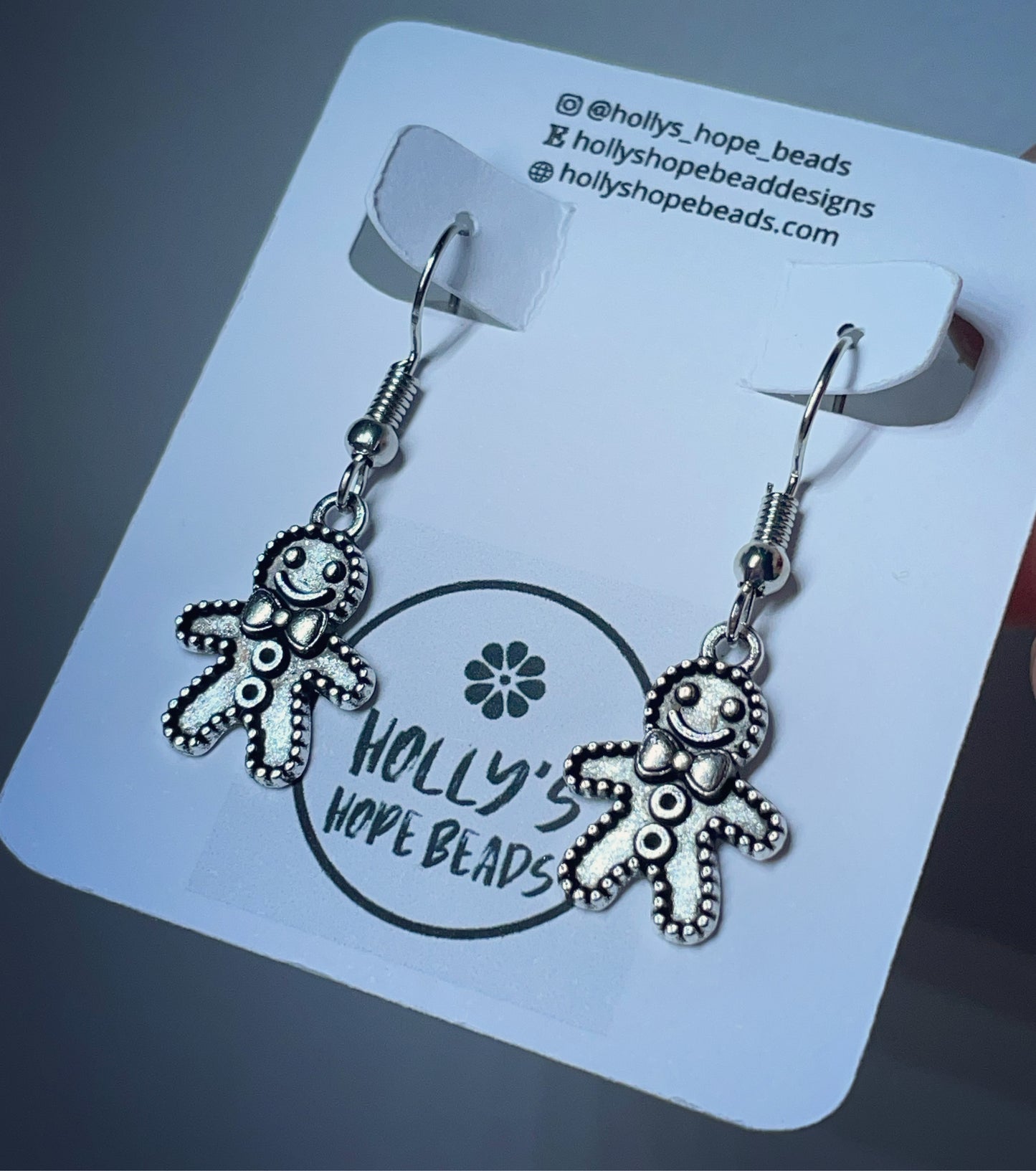 Gingerbread man dangly earrings | Christmas earrings | Christmas jewellery