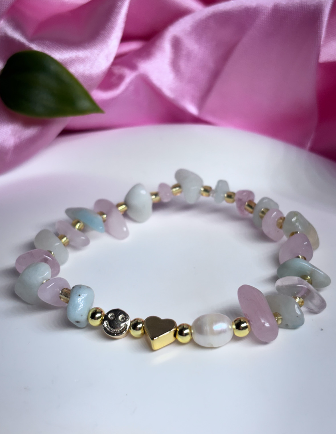 Rose Quartz & Amazonite Crystal Healing Bracelet for Self-Love and Confidence