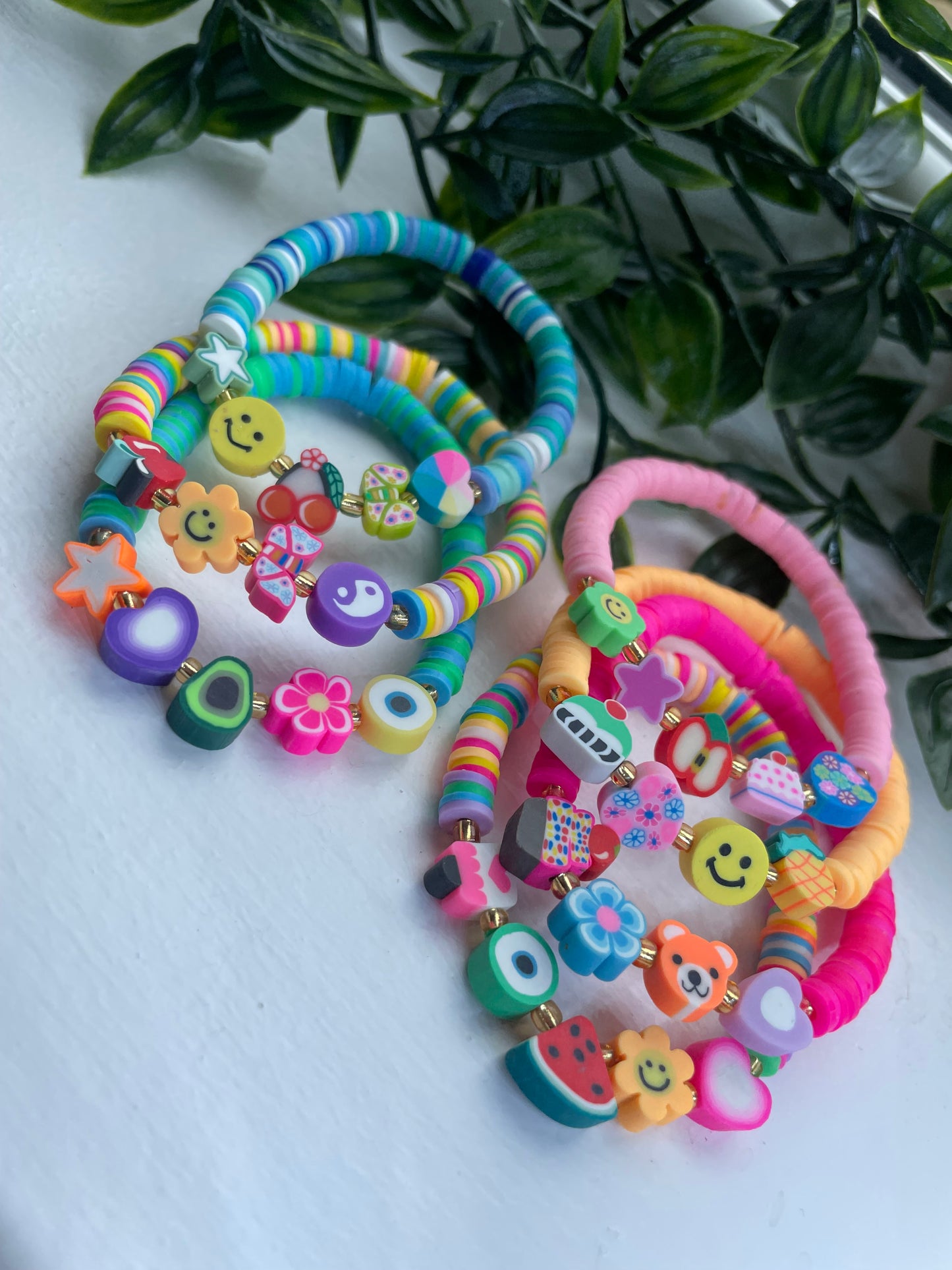Clay bead bracelets | summer bracelets | heishi clay bracelets | adults / children’s clay bracelets