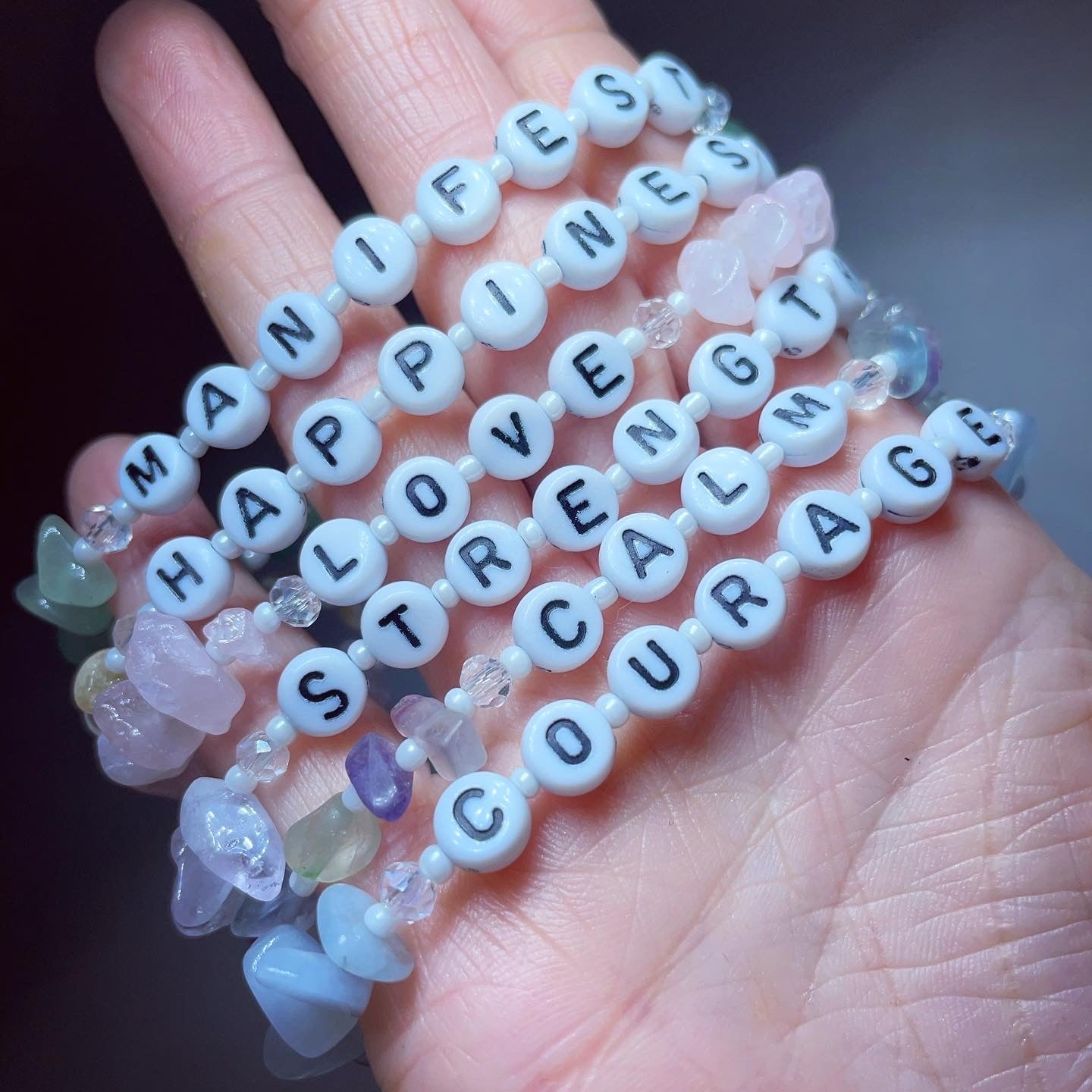 Crystal Chip Personalised Healing Bracelets