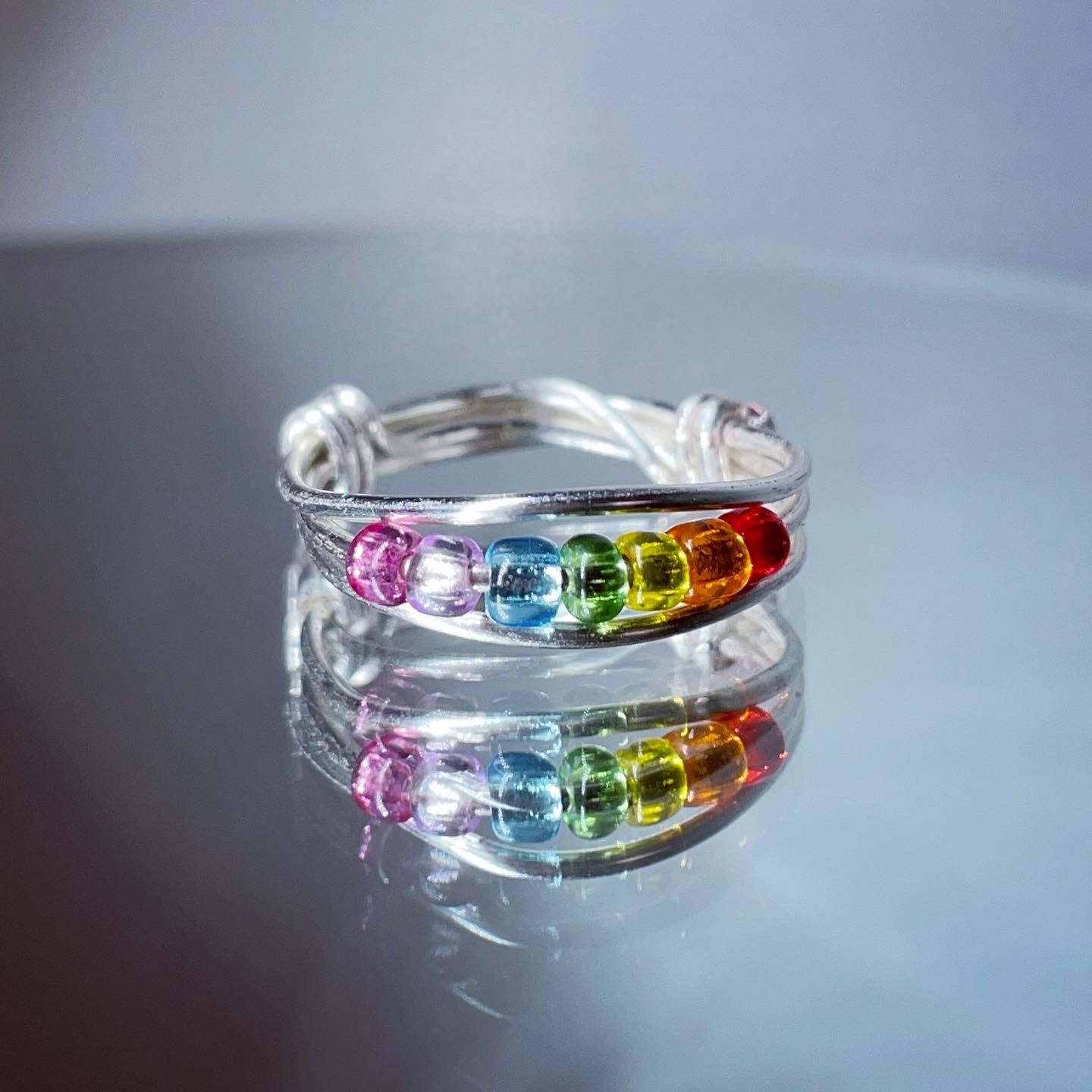 Rainbow fidget ring anxiety relief ring