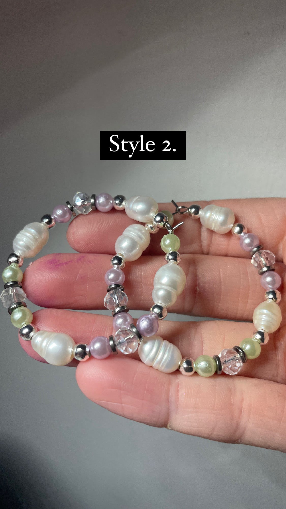 Large hoop earrings | beaded hoops | xl hoops pastel hoops