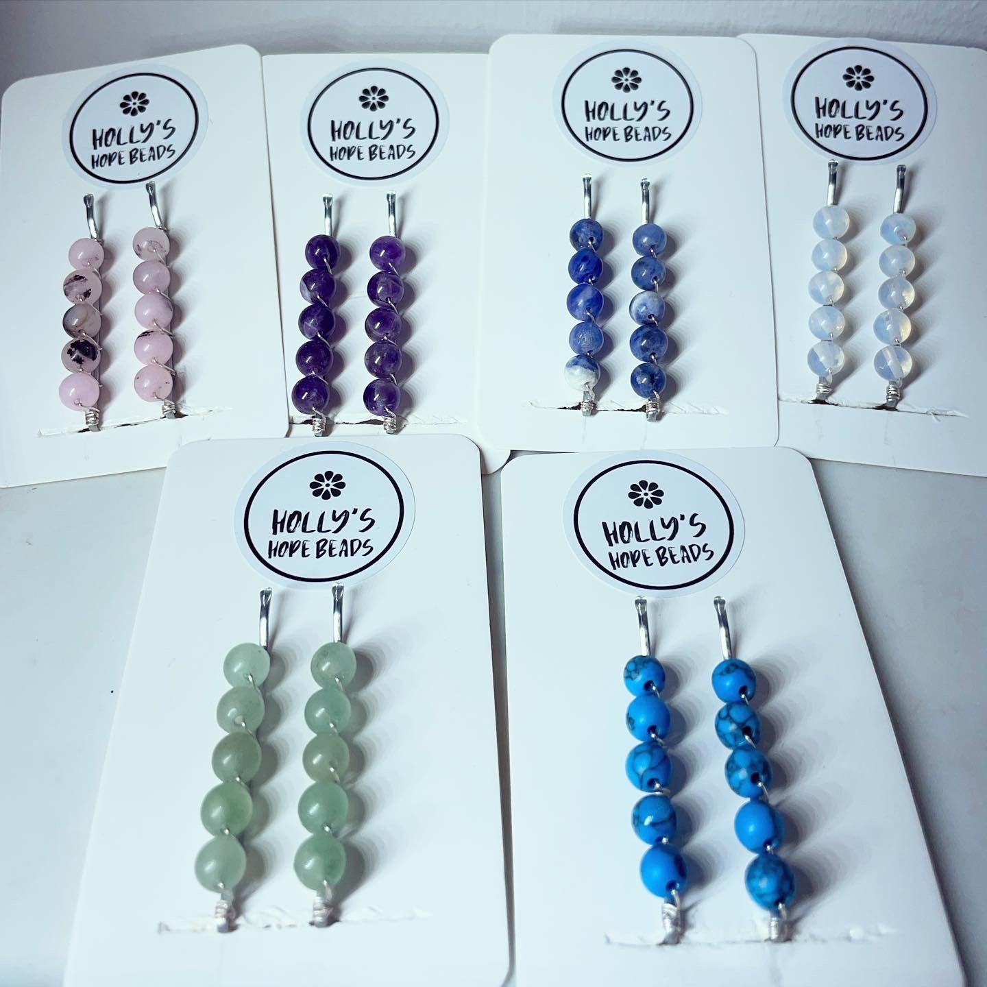 Crystal silver Bobby pins