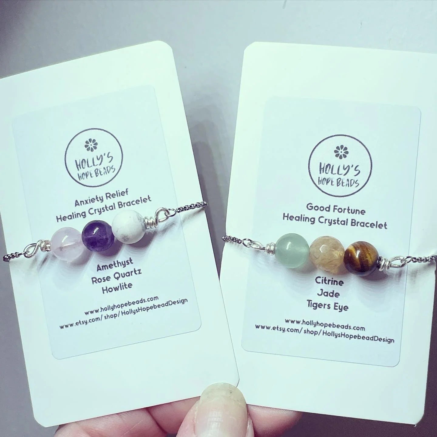 Crystal healing adjustable chain bracelets/ anxiety relief/confidence/ self-love/happiness/ good fortune