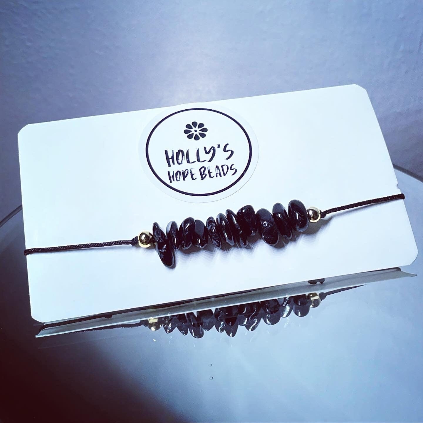 Black Tourmaline, ward off negativity, protection crystal healing, positivity adjustable cord bracelet unisex one size