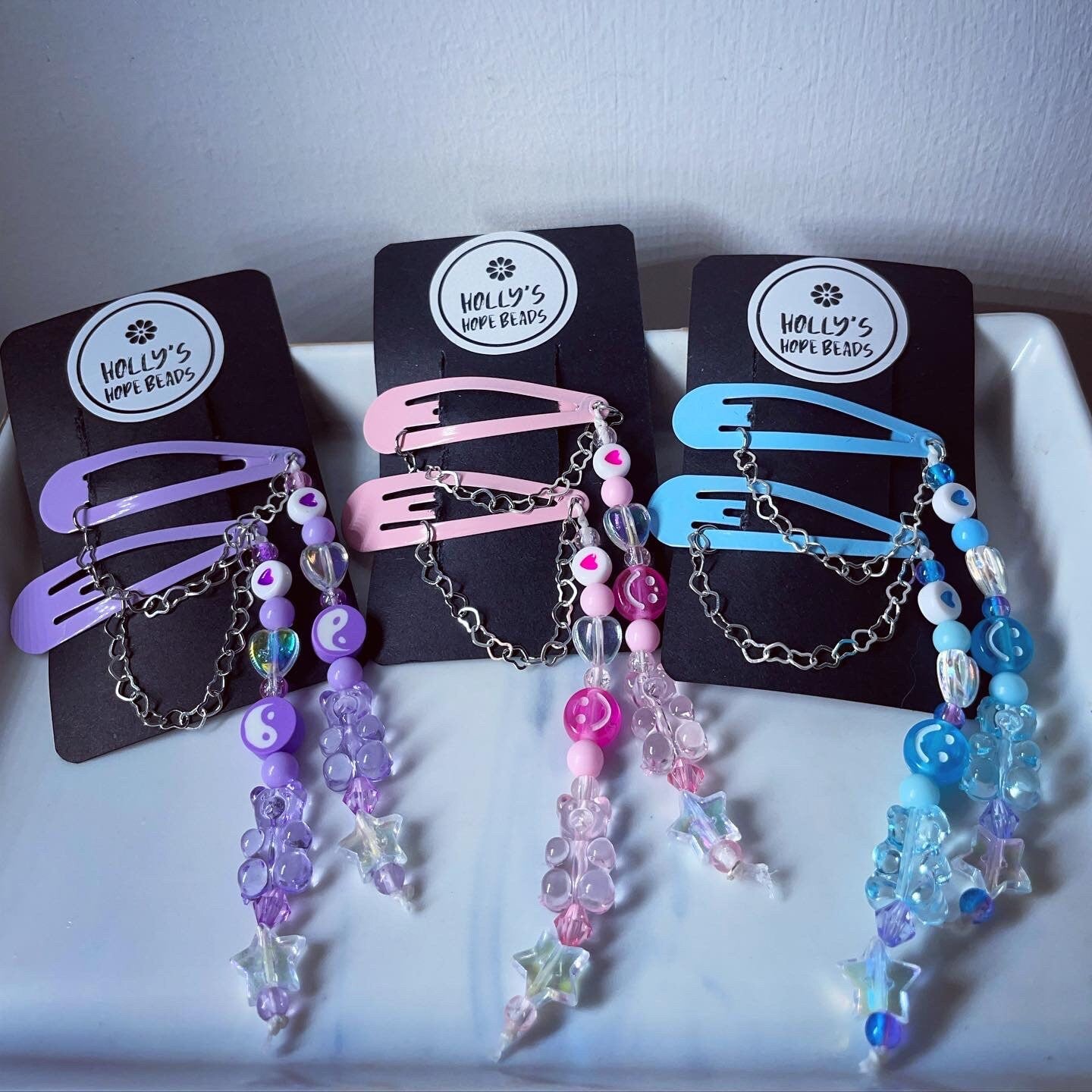 Children’s beaded hair clips | hair accessories | stocking fillers | gifts for girls