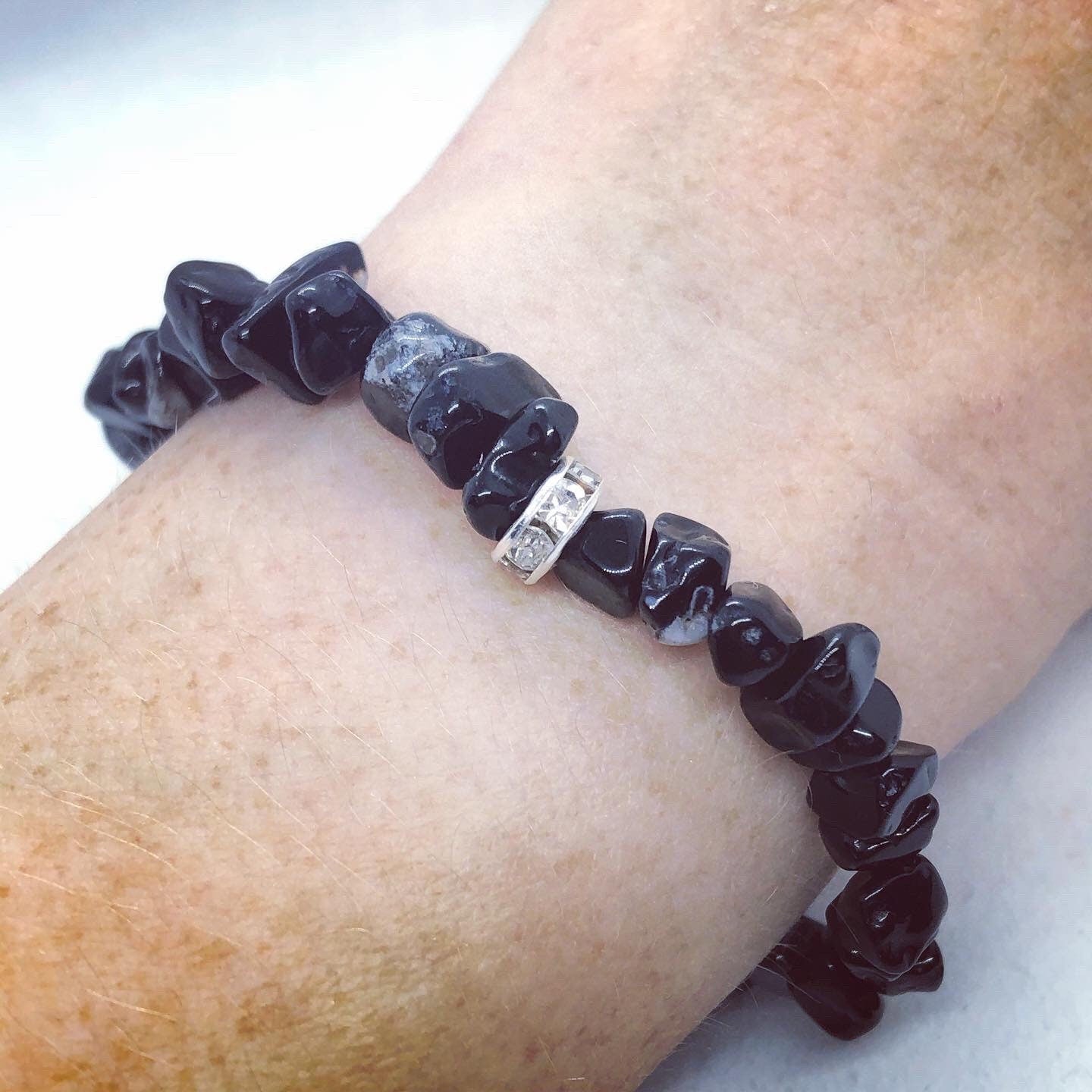 Black onyx gemstone bracelet