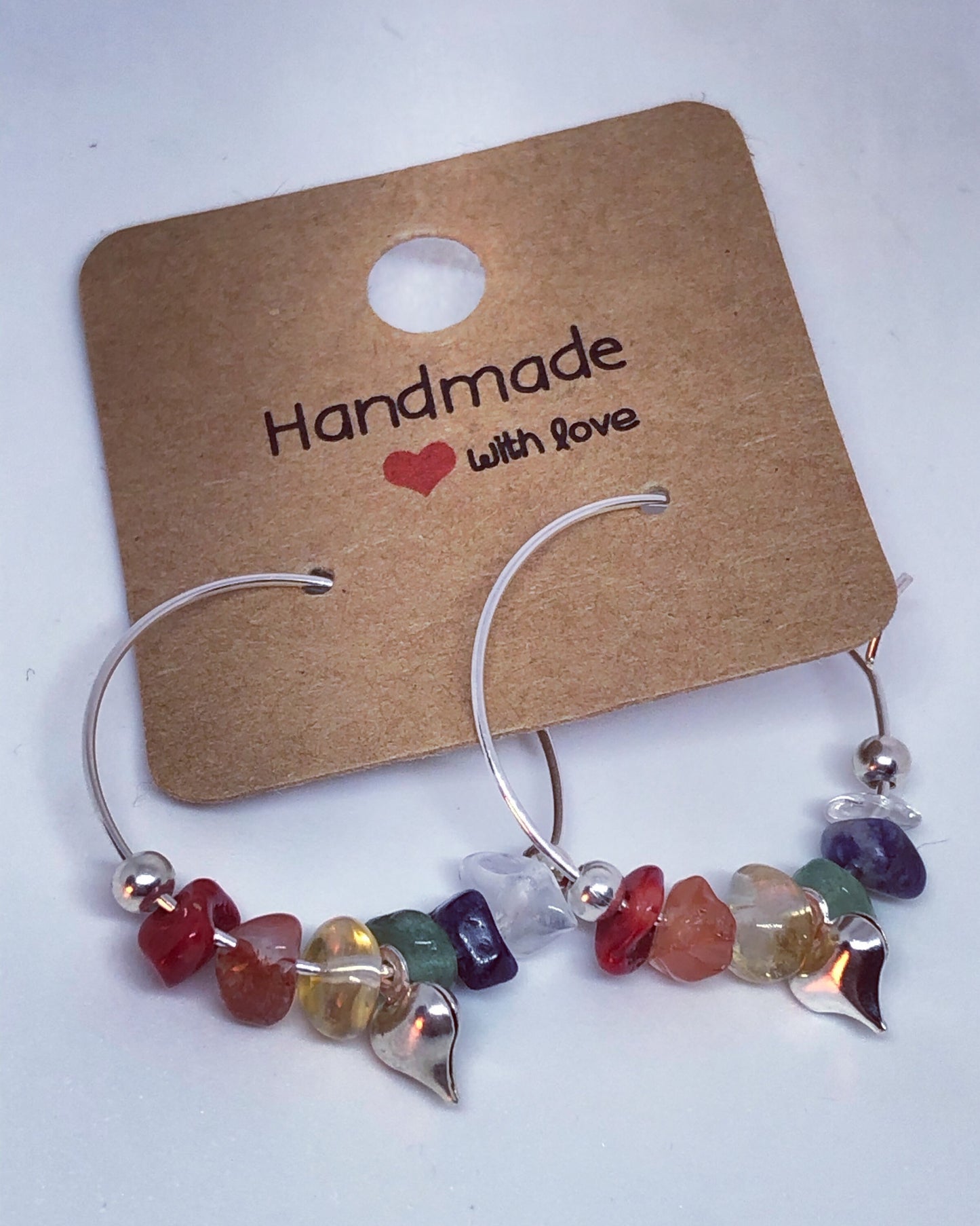 Chakra gemstone hoop earrings