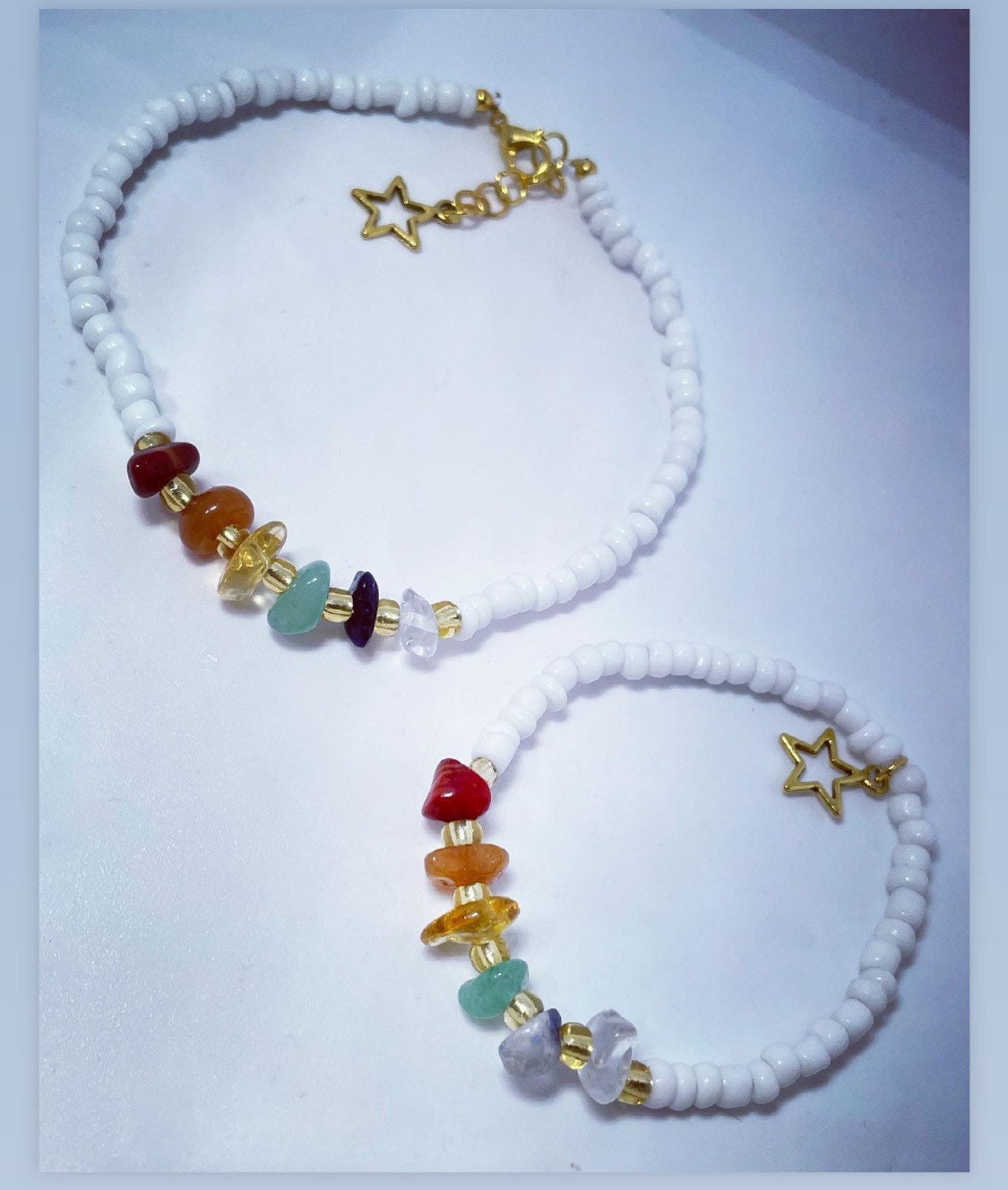 matching chakra anklet & bracelet set