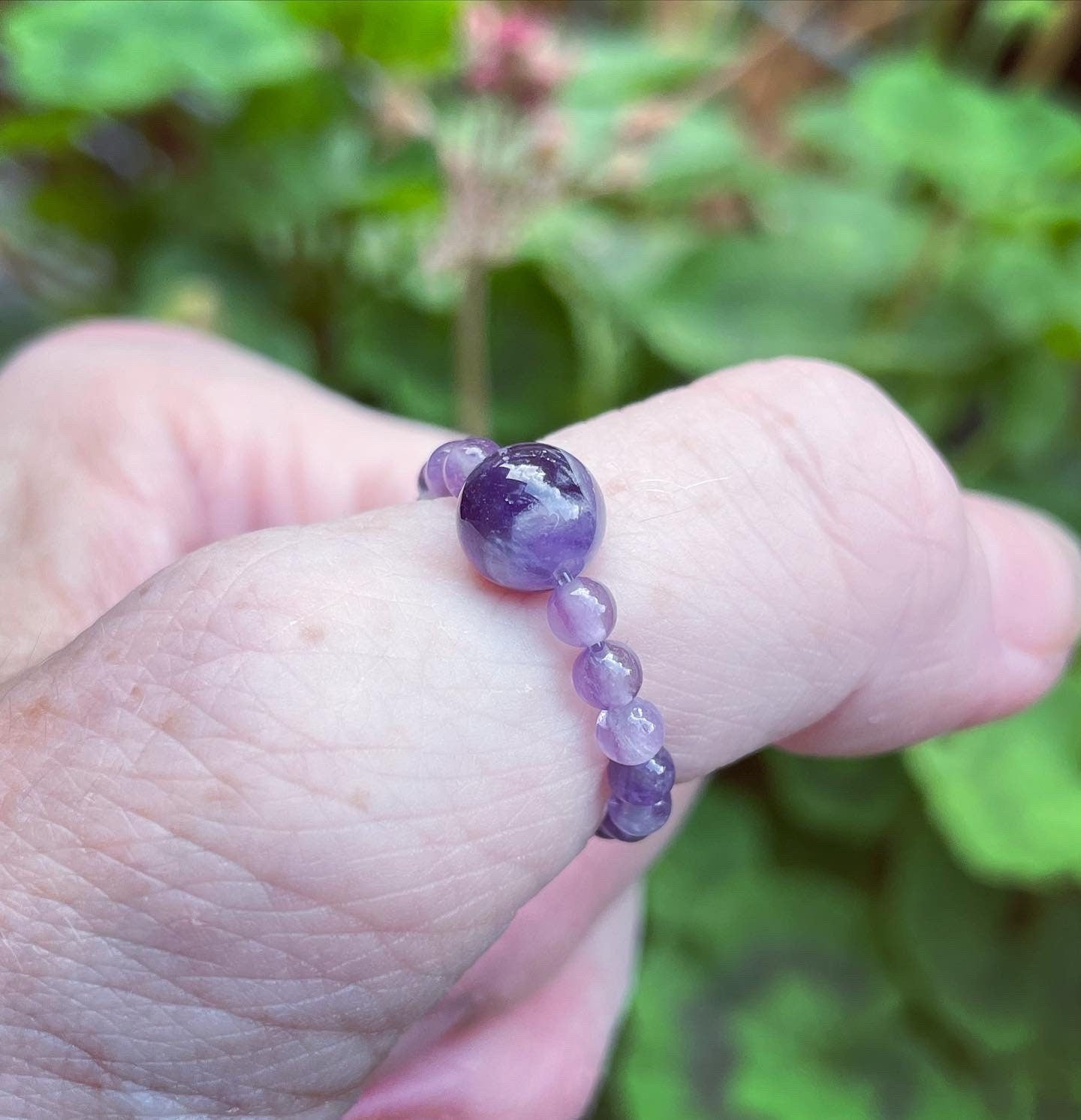 Anxiety relief spinning fidget ring calming amethyst