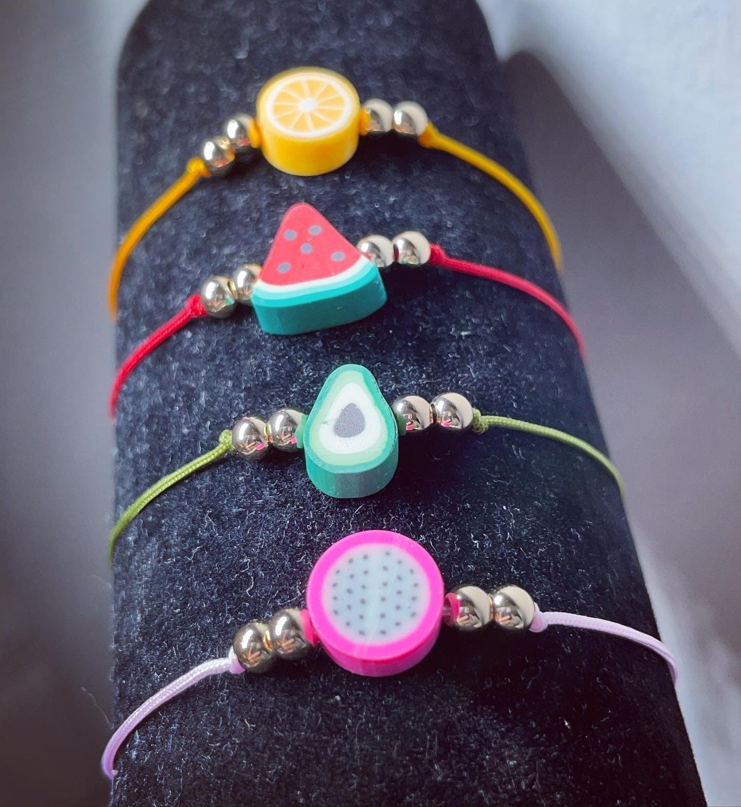 Fruit clay beaded Anklets adjustable one size