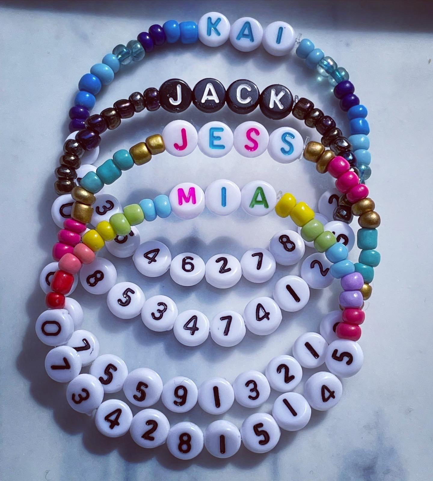 Childrenās safety bracelets/ phone number bracelets/ personalised bracelet/ childrenās phone number bracelets/ childrenās jewellery