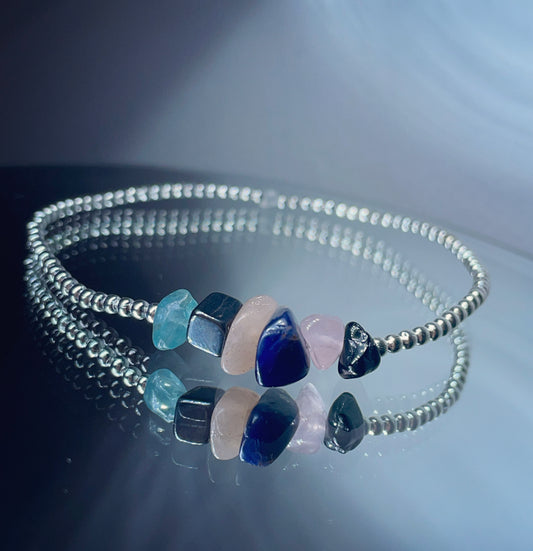 Weigh loss detox appetite suppressing crystal healing bracelets and adjustable anklet
