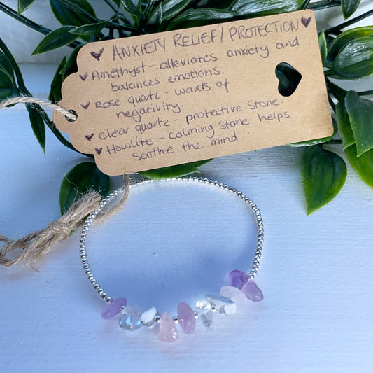 anxiety relief/protection/ stress relief crystal bracelet | crystal jewellery | anxiety crystals