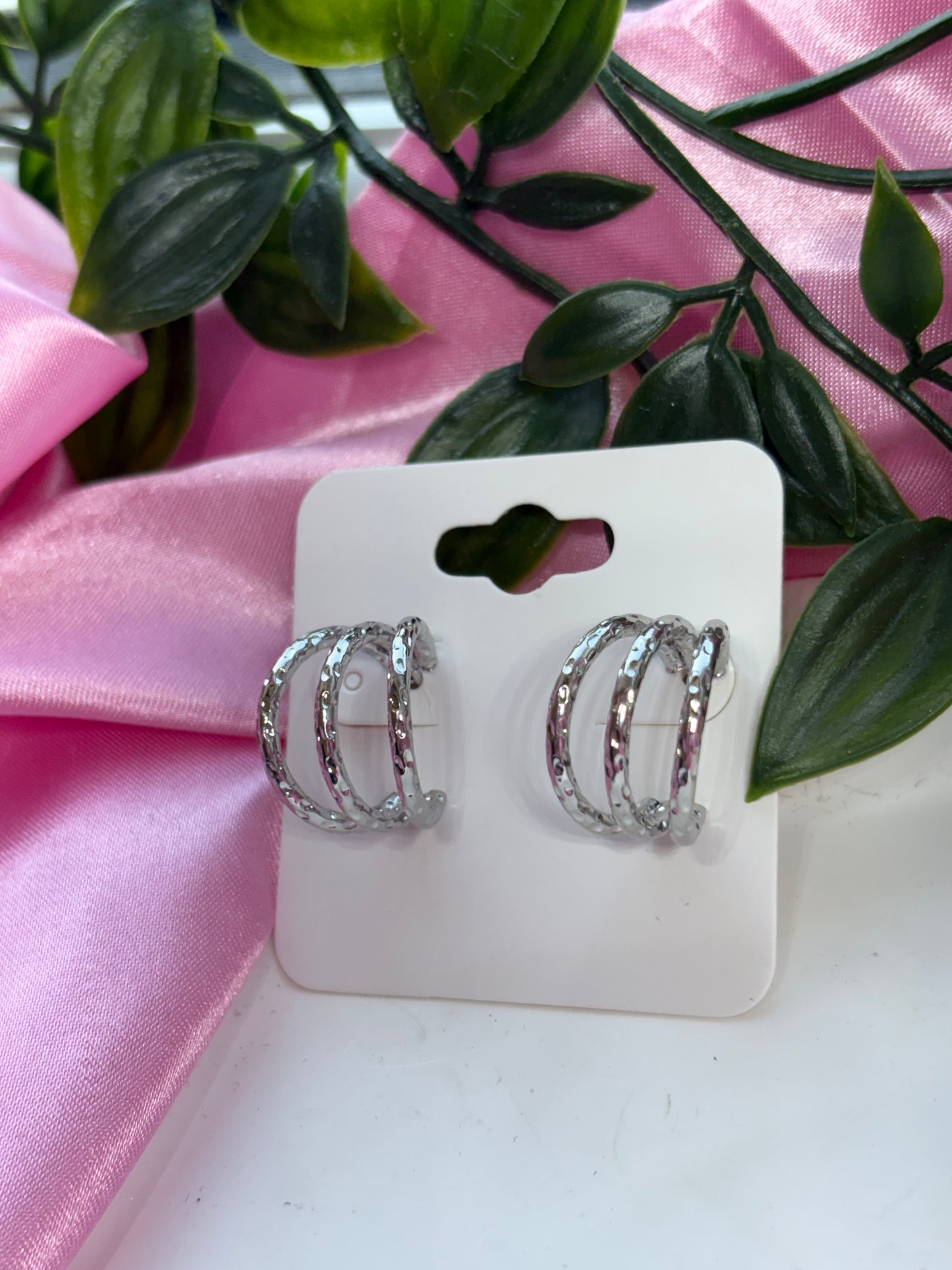 Multi 3 in 1 hoops stainless steel / water resistant  / tarnish resistant