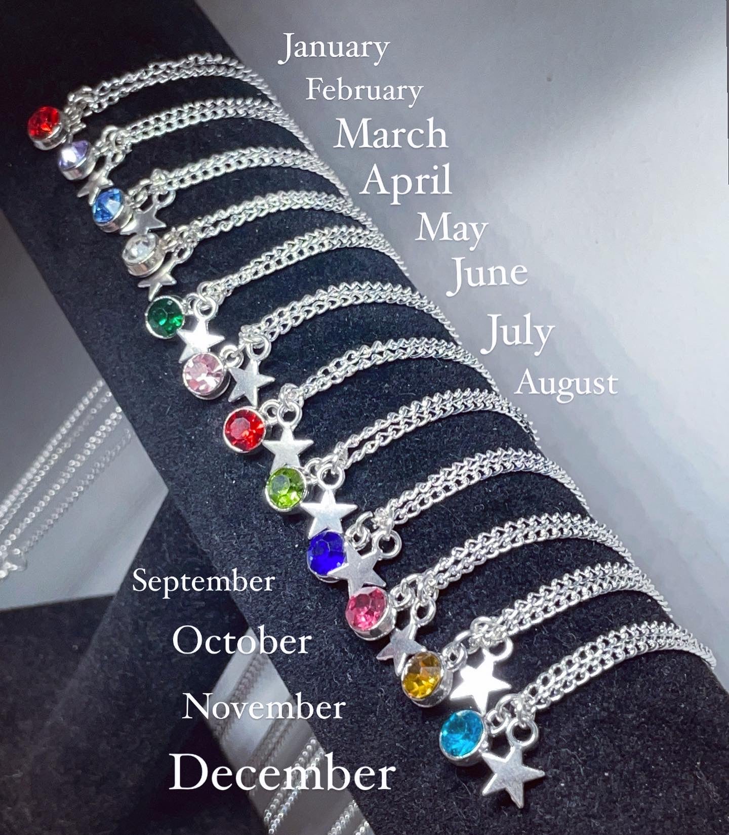 Birthstone necklaces | birthstone jewellery | birthstone gift | Christmas gift | birthday gifts