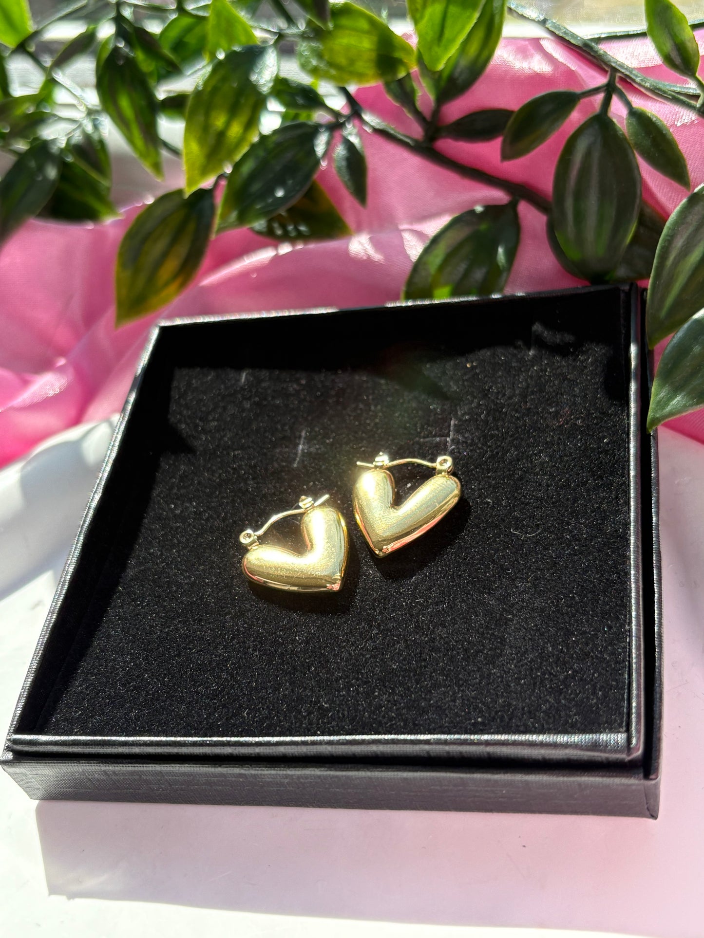 Chunky Heart Earrings - Stainless Steel, Water and Tarnish Resistant