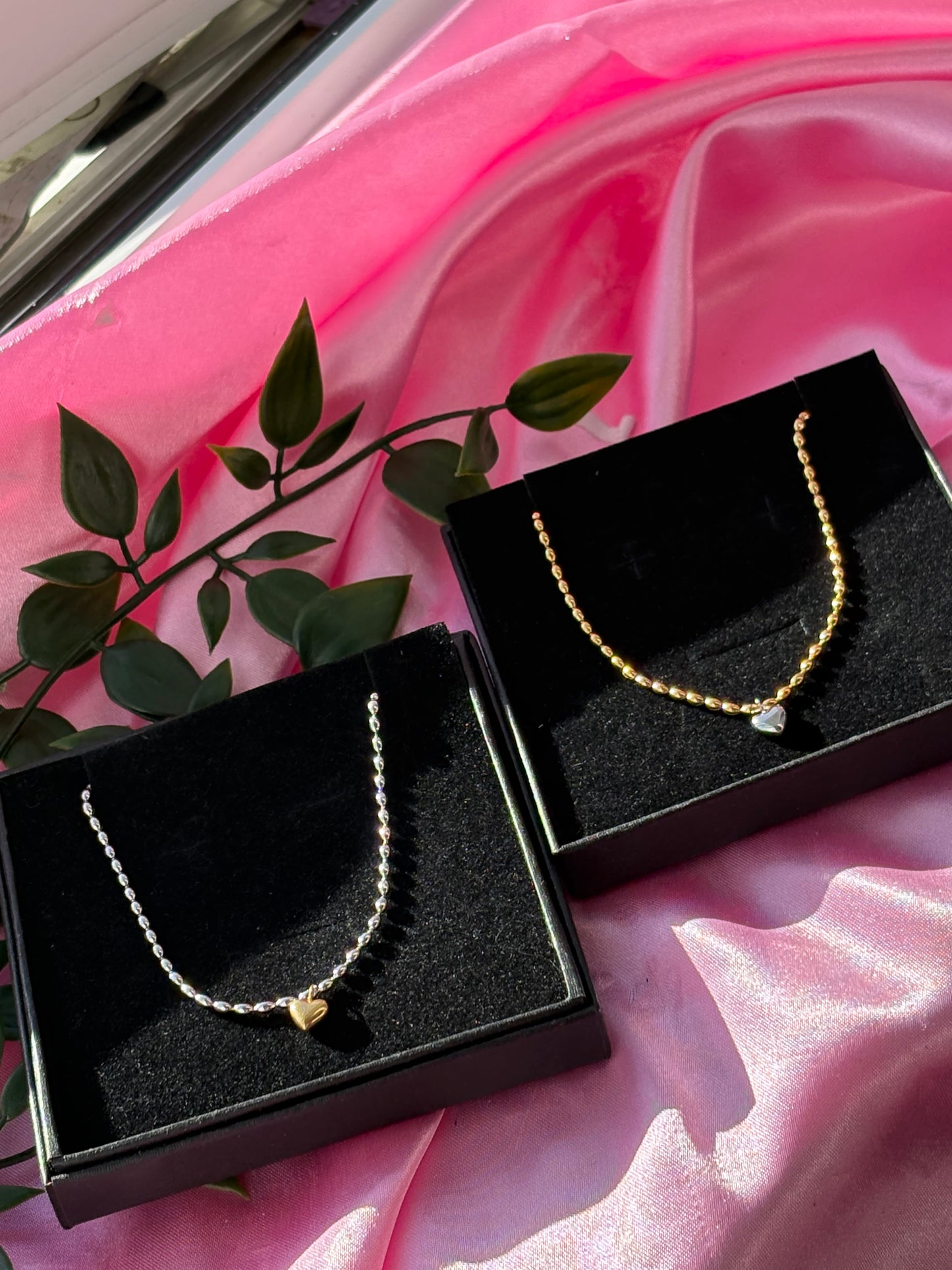 Sweetheart Mix silver / gold  necklace / stainless steel / water resistant / tarnish resistant