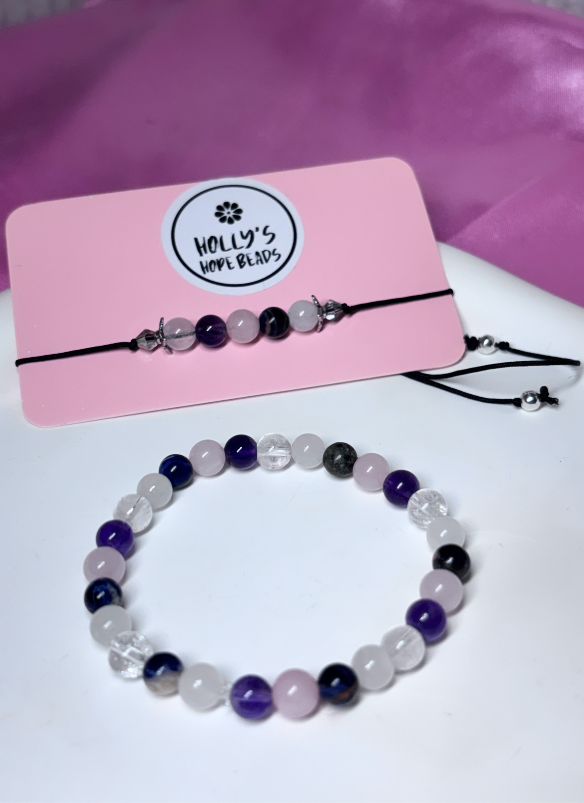 Migraine and headache support crystal bracelet and anklet