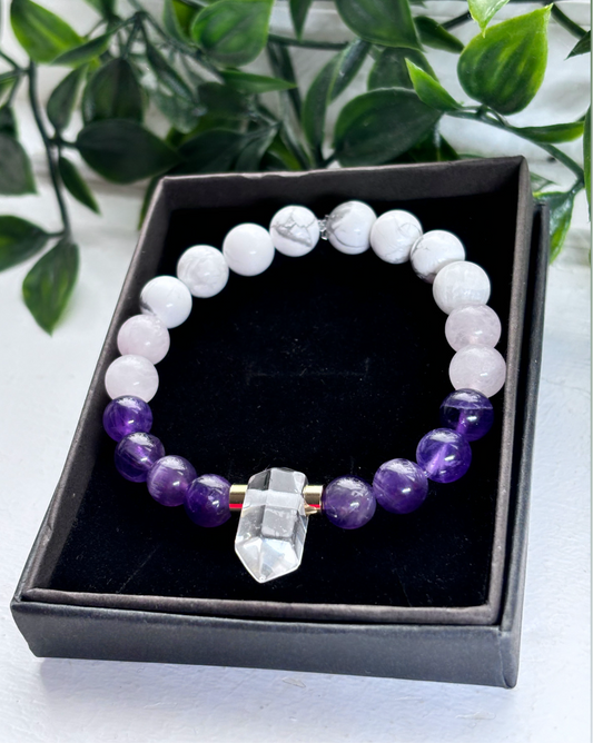 The ultimate crystal healing bracelet | anxiety | self love | calm clear quartz amethyst rose Quartz and howlite