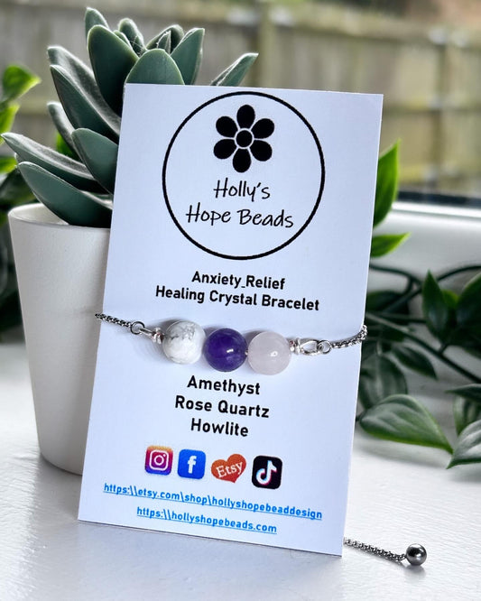 Crystal healing adjustable chain bracelets/ anxiety relief/confidence/ self-love/happiness/ good fortune