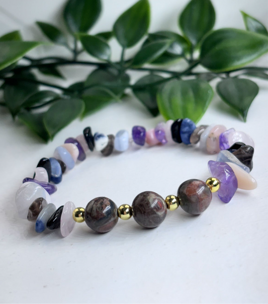 Ocean jasper Burnout crystal healing bracelet