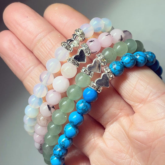 Crystal bead diamanté heart bracelet | gifts for women |crystal bracelets |