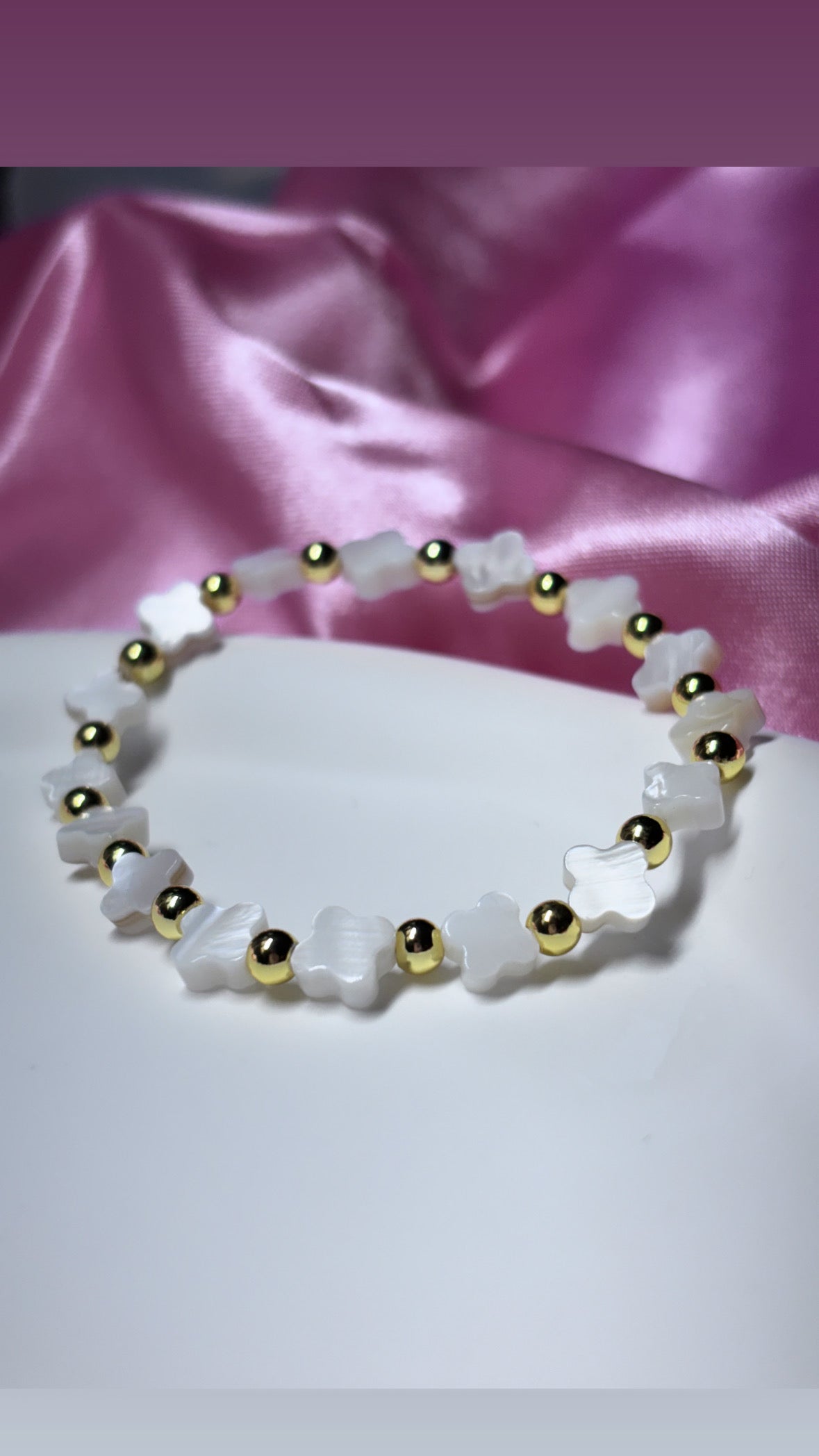 Mother of Pearl clover leaf bracelets / sterling silver / silver plated / gold filled / 18k gold plated