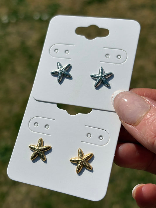 Starfish Stainless steel studs / water resistant/ tarnish resistant