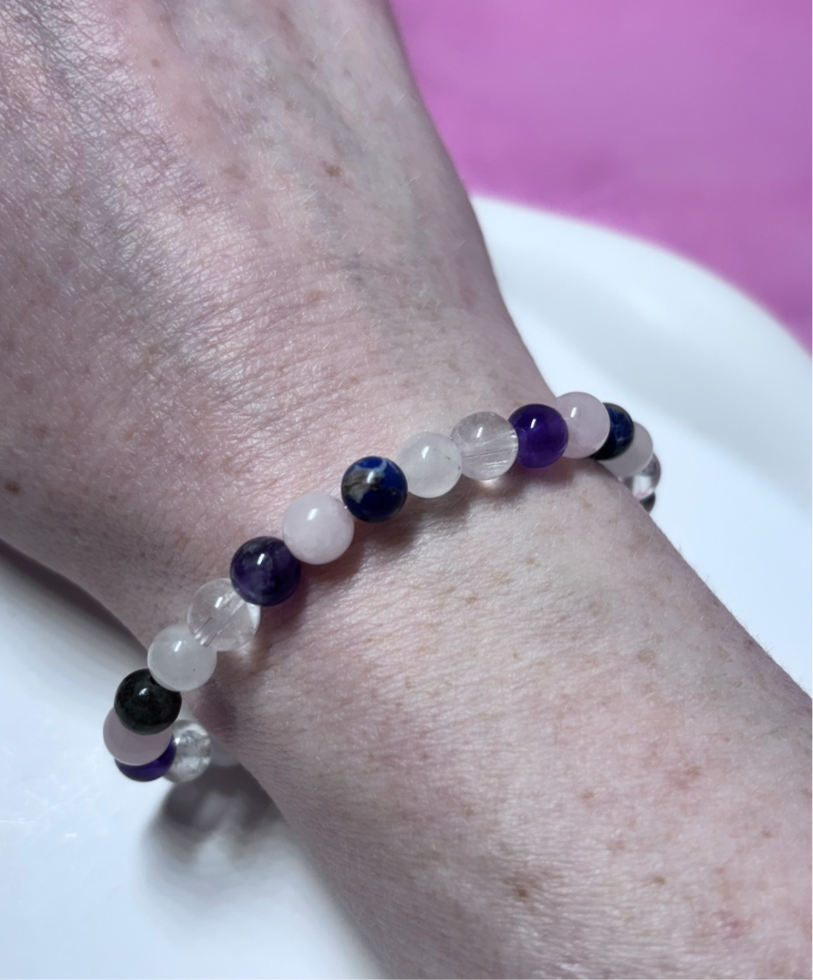 Migraine and headache support crystal bracelet and anklet