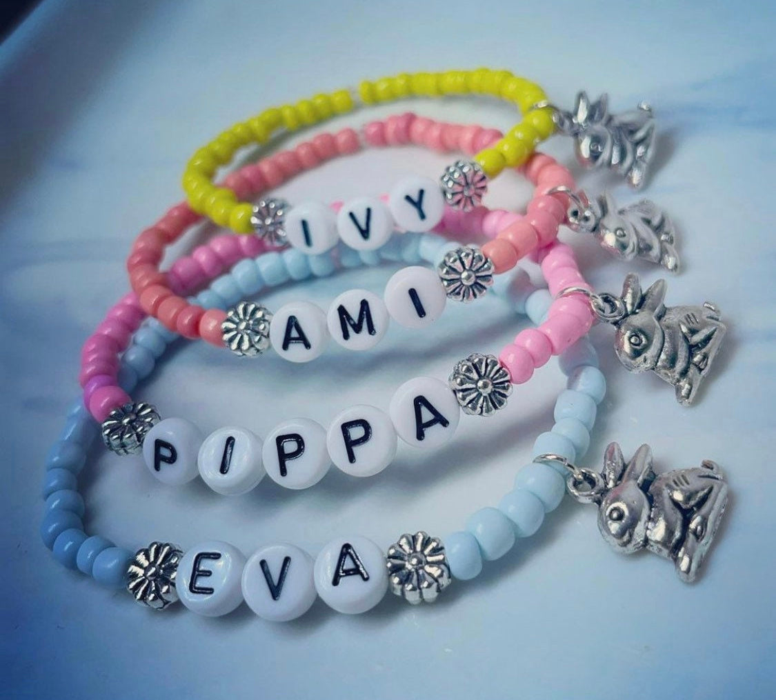 Personalised Easter bunny bracelets | Easter gifts for children | personalised gift